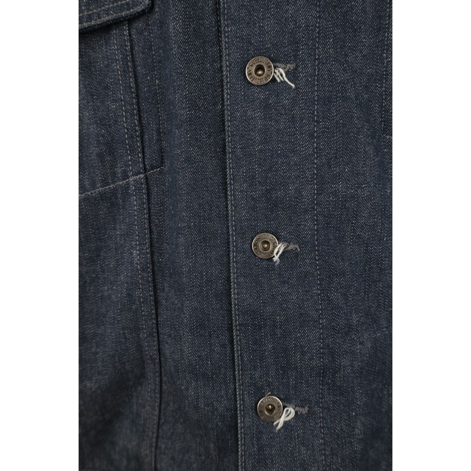 Guess Vintage 90s Guess Faded Spell Out Denim Jean Trucker Jacket Size US L / EU 52-54 / 3 - 5 Thumbnail