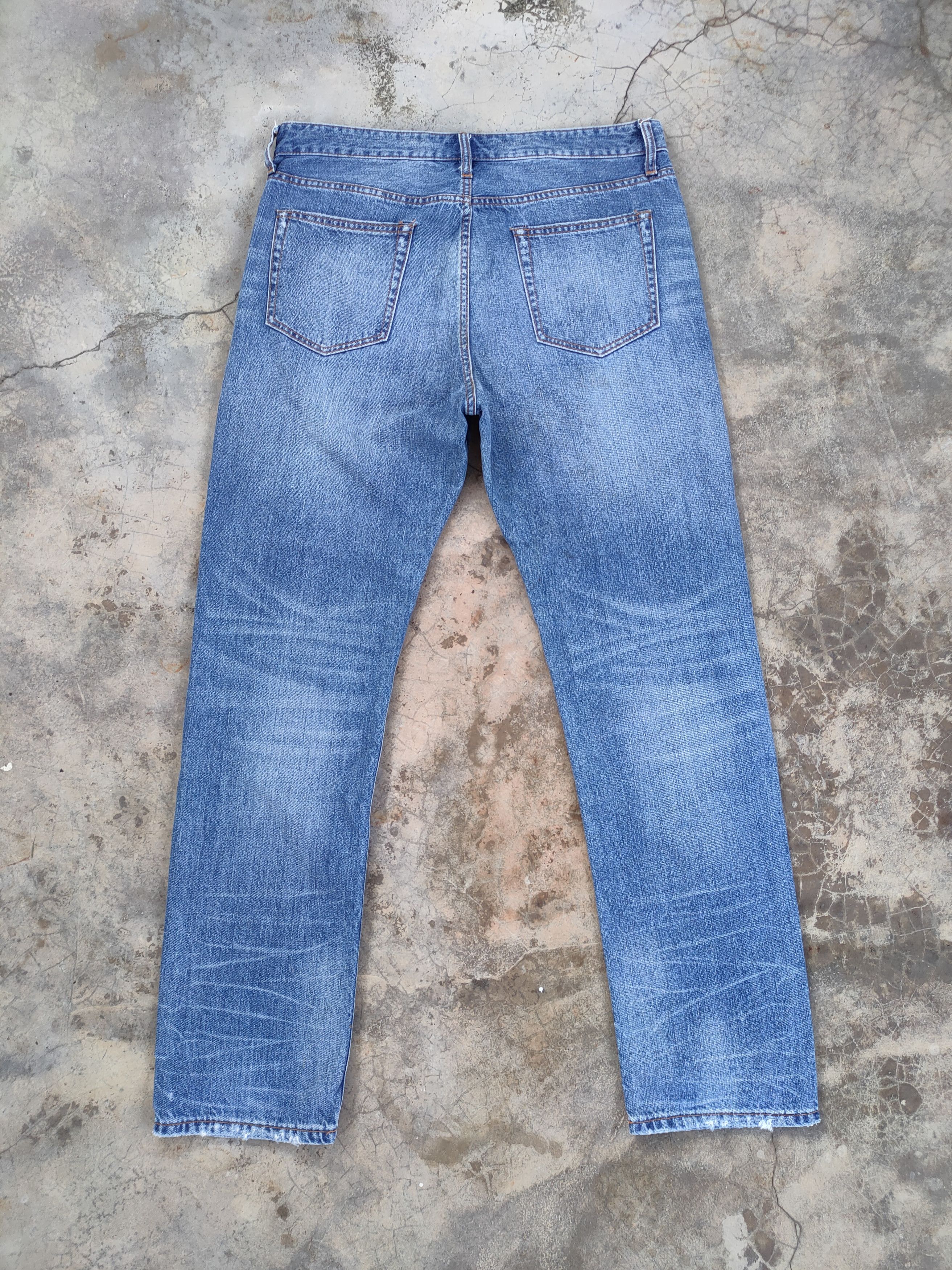 Global Work VINTAGE GLOBAL WORK FADED DISTRESSED DENIM JEAN PANTS Size US 35 - 7 Thumbnail