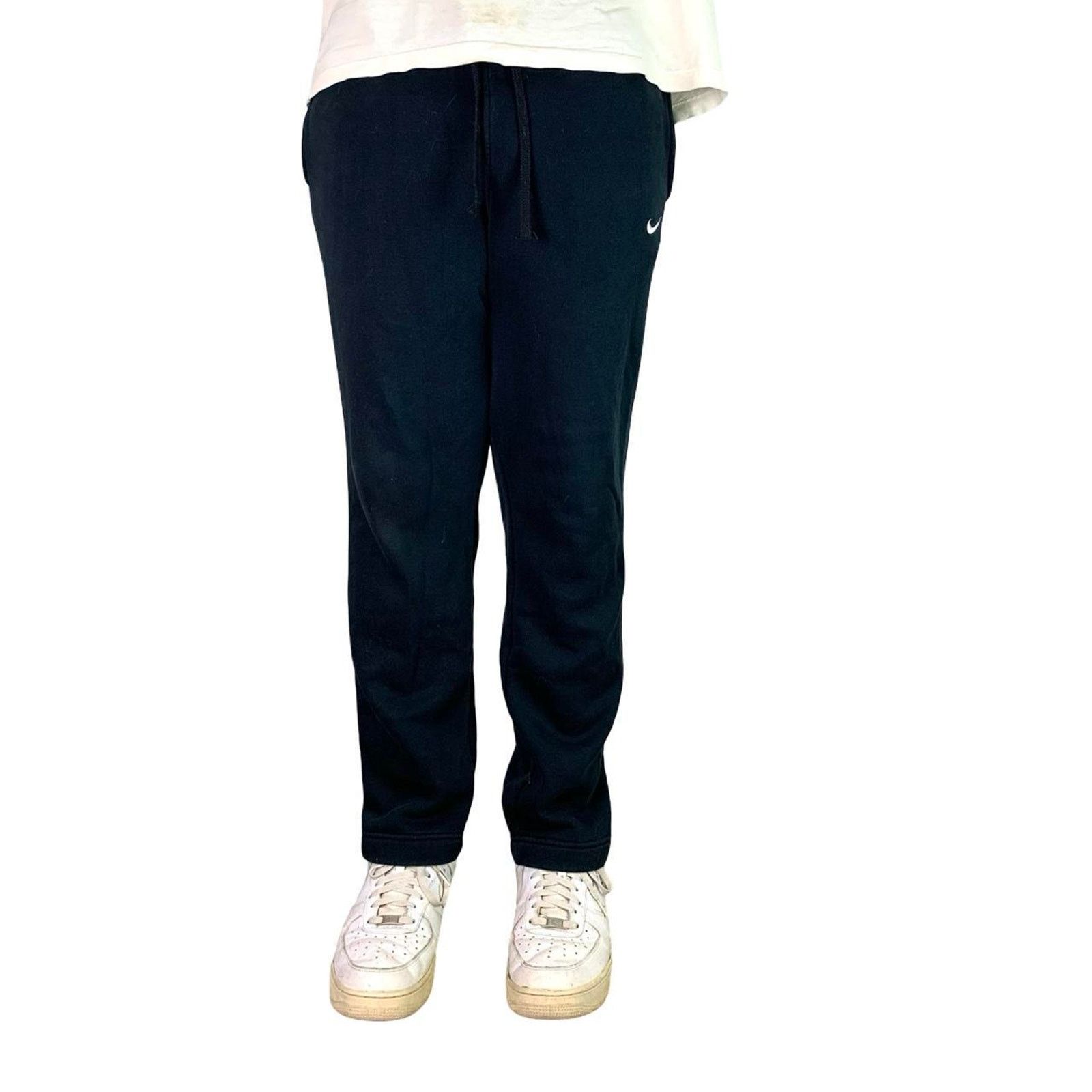 Nike Y2K Embroidered Black Nike Sweatpants with drawstring waist Size US 36 / EU 52 - 1 Thumbnail