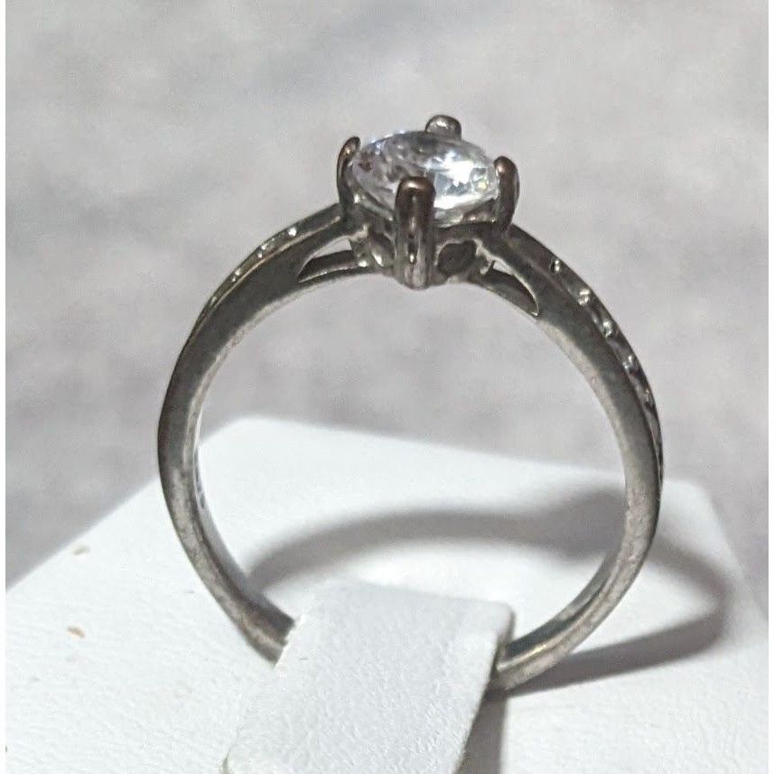 Other Classic Sterling Silver Gemmed Engagement Ring Size 7 1/2 Size ONE SIZE - 7 Thumbnail