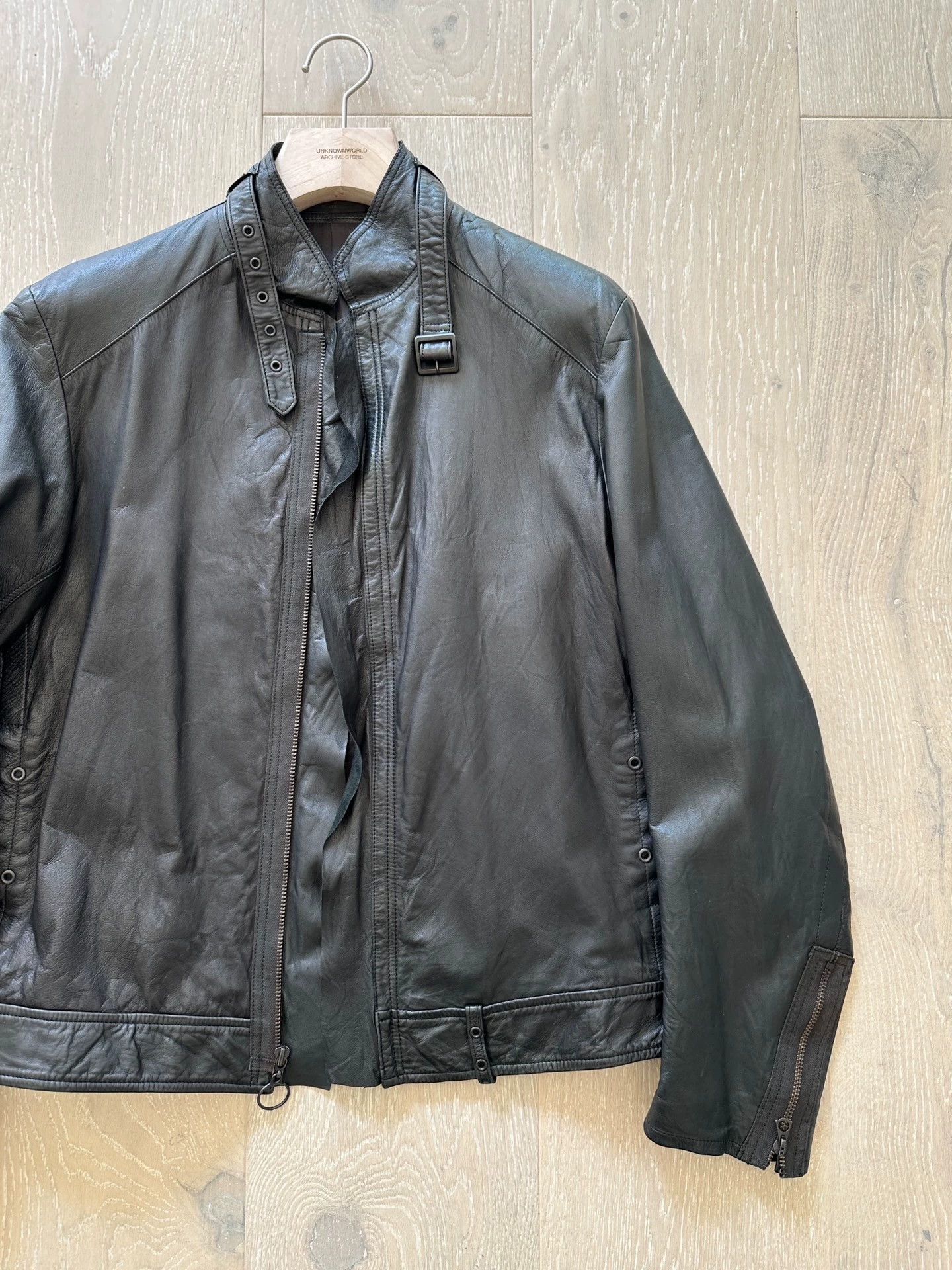 Yohji Yamamoto Yohji Yamamoto Kangaroo Leather Stand Collar Jacket Size 3 Size US L / EU 52-54 / 3 - 2 Thumbnail