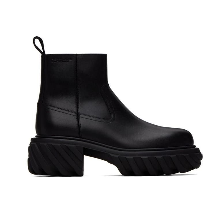 Off-White o1y0225 Logo Ankle Boots in Black Size US 8 / EU 41 - 1 Thumbnail
