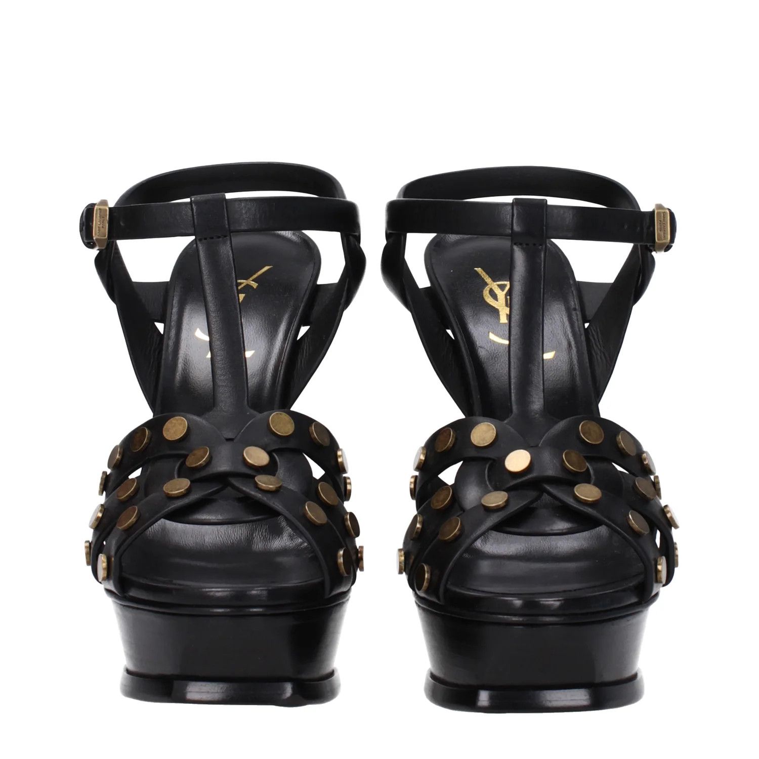 Saint Laurent Paris ob1o1e1224 Leather Sandals in Black Size US 7.5 / IT 37.5 - 3 Thumbnail