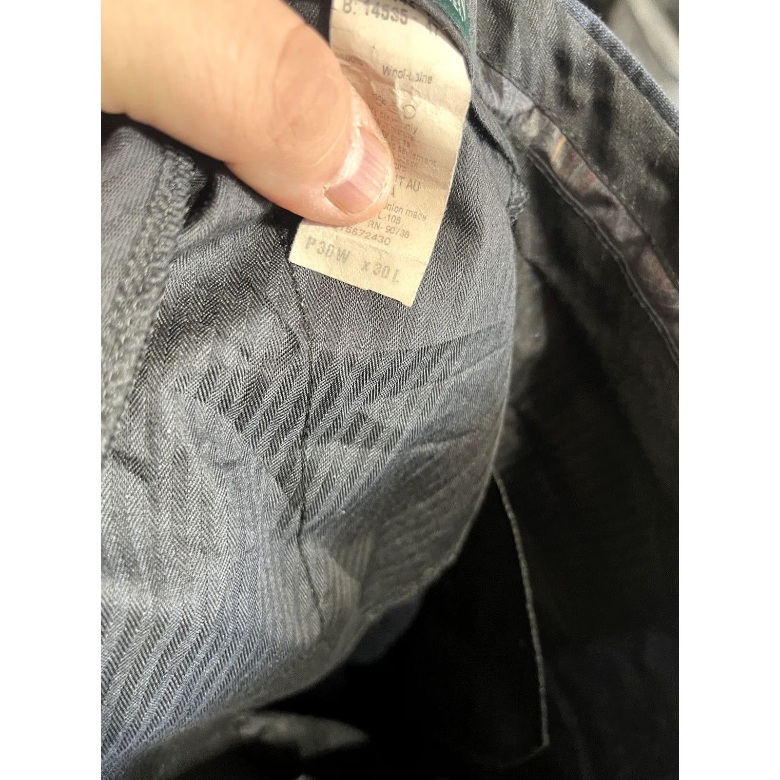 Ralph Lauren VINTAGE Lauren Ralph Lauren Flat Front Pants Navy Blue 38x27 Men’s Wool Dress Pants Mens 90s American Designer Size US 38 / EU 54 - 5 Thumbnail