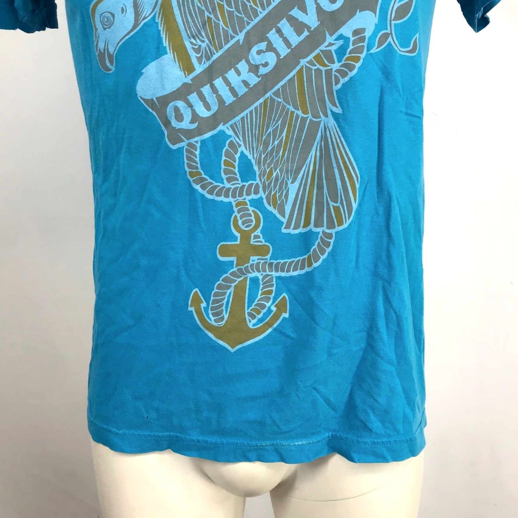 Quiksilver VTG Quiksilver Graphic T-Shirt Turquoise Blue King Anchor Surf Skate Tee Small Size US S / EU 44-46 / 1 - 3 Thumbnail