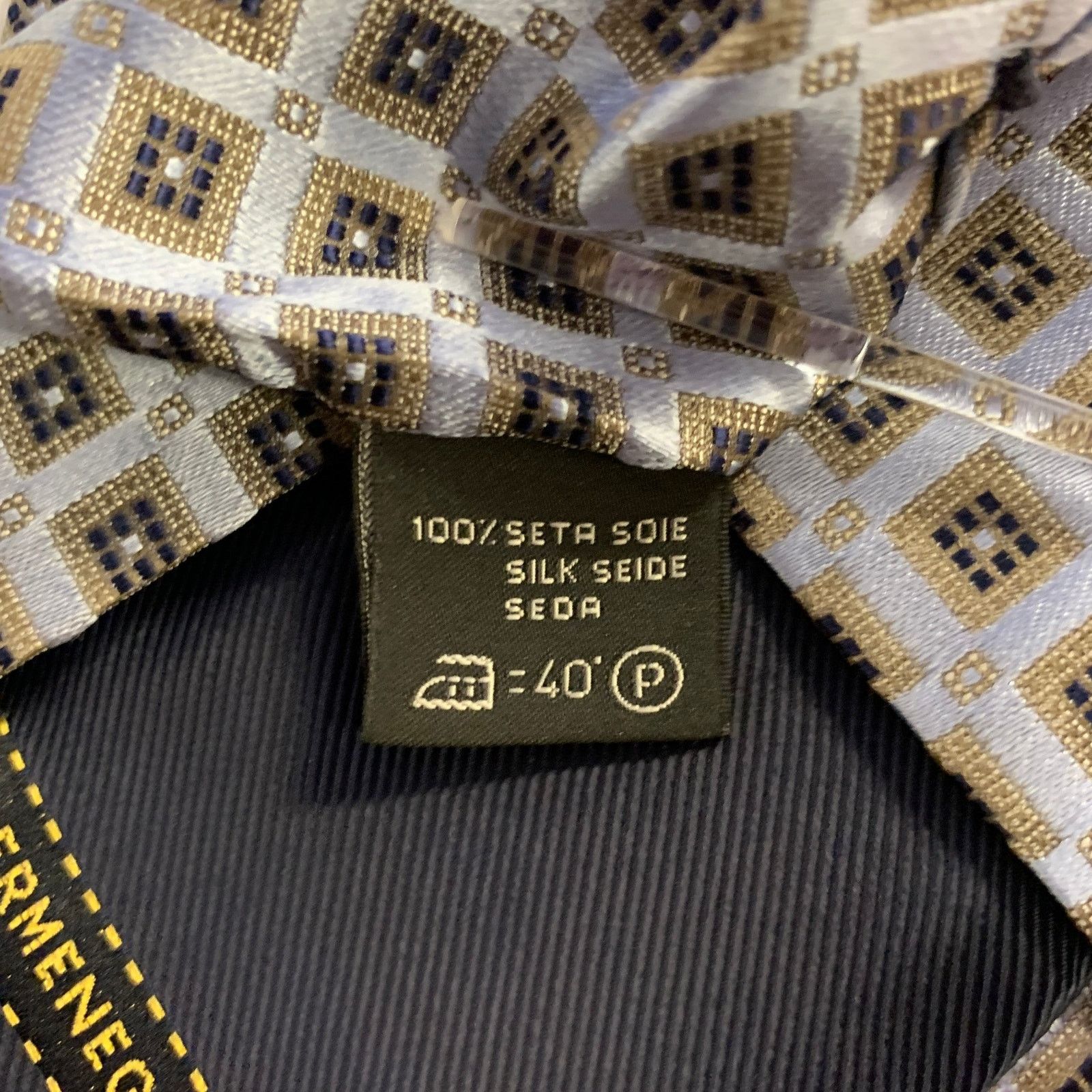 Ermenegildo Zegna ERMENEGILDO ZEGNA Size One Size Light Blue Navy Silk Tie Size ONE SIZE - 3 Thumbnail