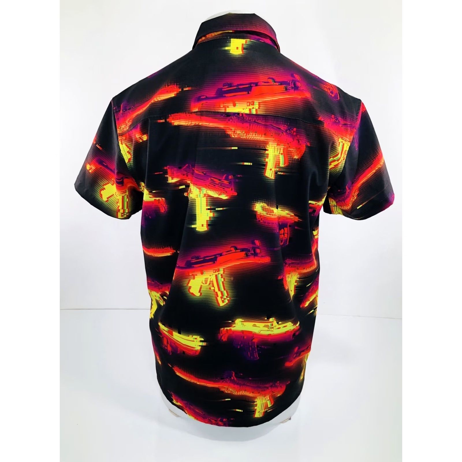 Etro RETRO RIFLE GLITCH AR15 Tactical Shirt - L Multicolor - Short Sleeve Button-Up Mens Retro 90s Theme Shirt - 4G EXCELLENT Size US L / EU 52-54 / 3 - 5 Thumbnail