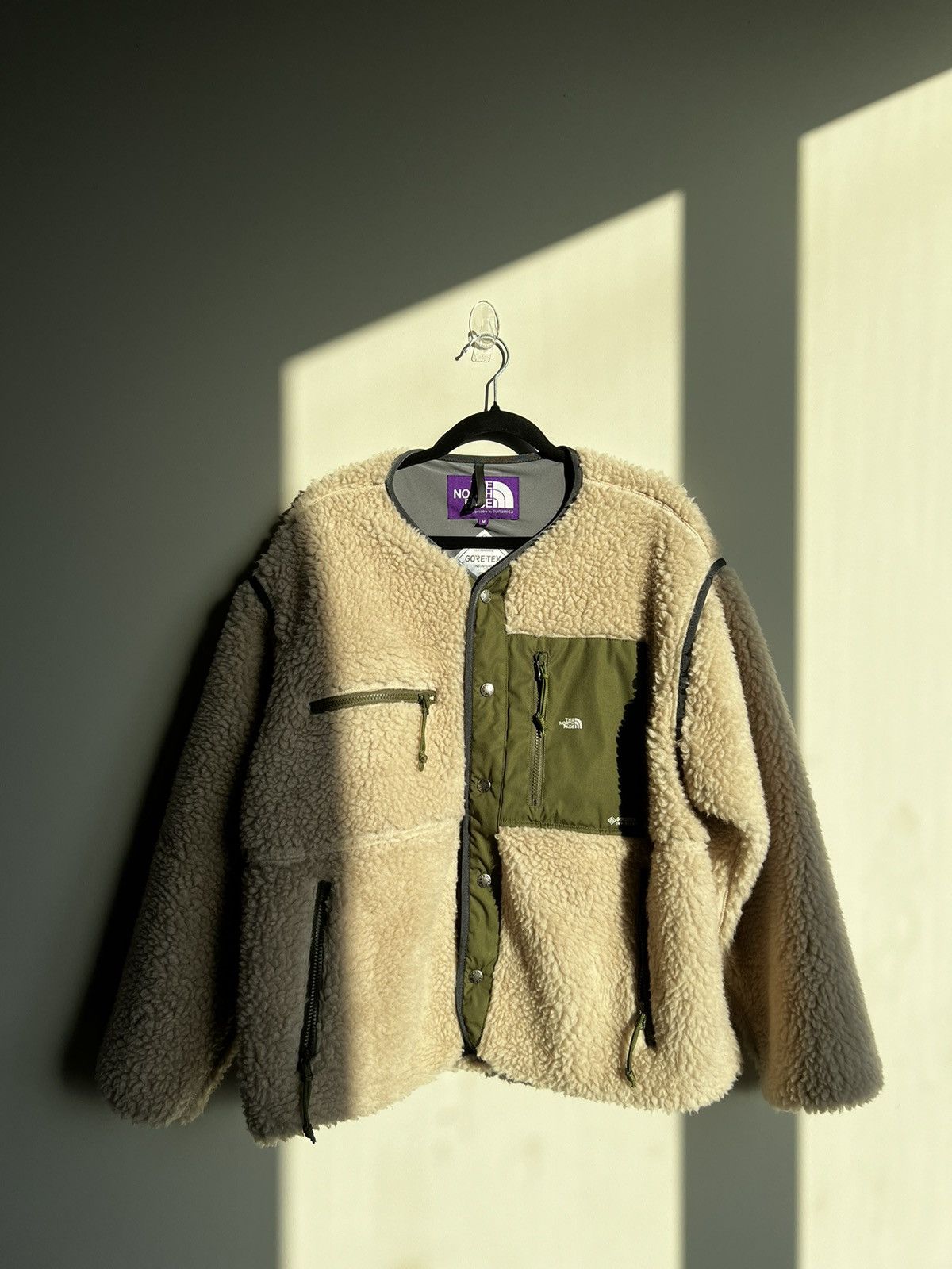 image of The North Face Purple Label Gore-Tex Wool Fleece in White, Men's (Size Medium)