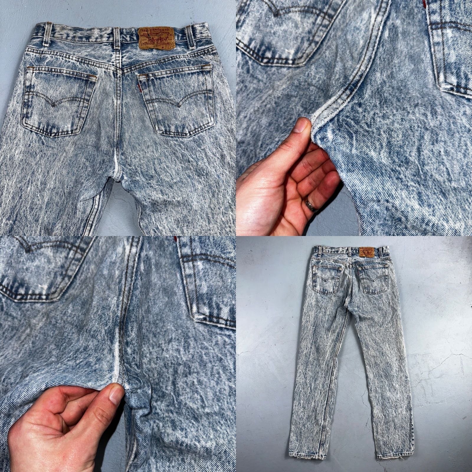 Levi's VINTAGE Levis 501 Jeans Straight Leg 80s USA XX Blue Acid Wash 31x32 Act 30x31 Size US 31 - 11 Thumbnail