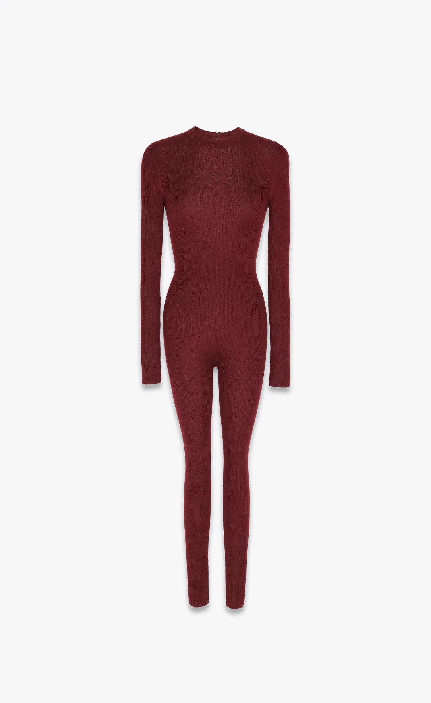 Saint Laurent Paris o1s1wg111224 Long-Sleeved Catsuit Cashmere, Wool And Silk Size 26" / US 2 / IT 38 - 1 Thumbnail