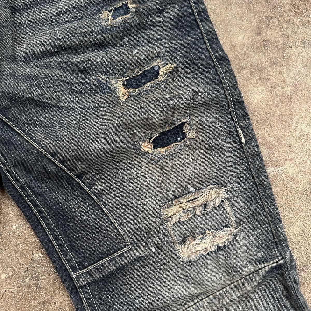 Absolut Joy Absolut Joy Dirty Wash Distressed Slim Fit Denim Gucci Size US 30 / EU 46 - 5 Thumbnail
