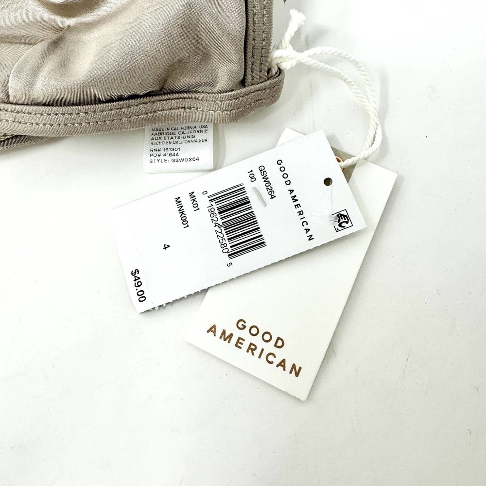 Good American Good American Women Mink Tan Bikini Swim Bra Top 4 (XL) NWT Size ONE SIZE - 3 Thumbnail