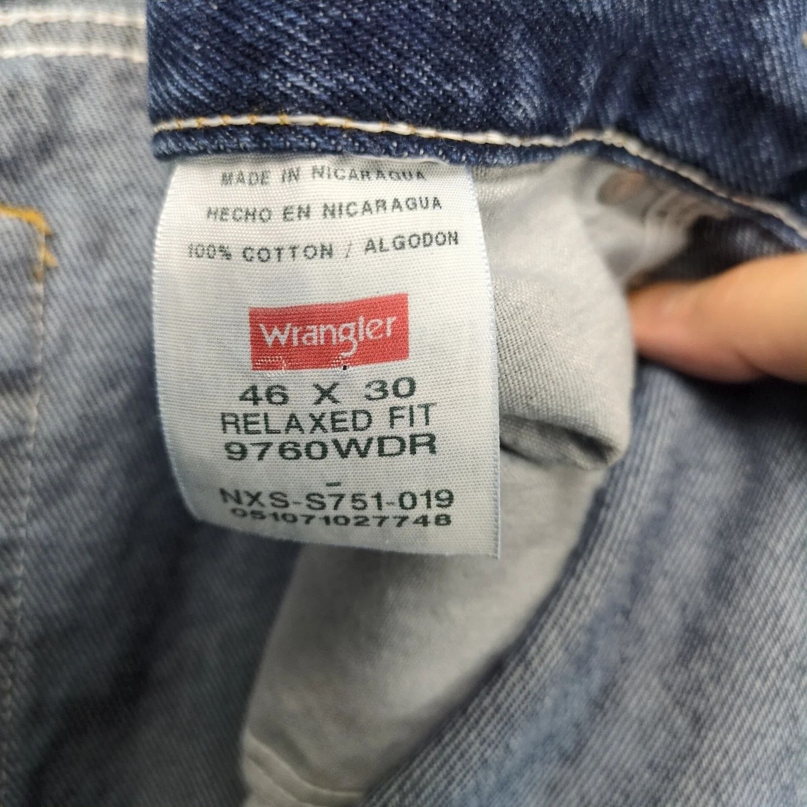 Wrangler Wrangler Relaxed Fit Jeans Men's 44x30 100% Cotton Dark Wash Size US 44 / EU 60 - 4 Thumbnail