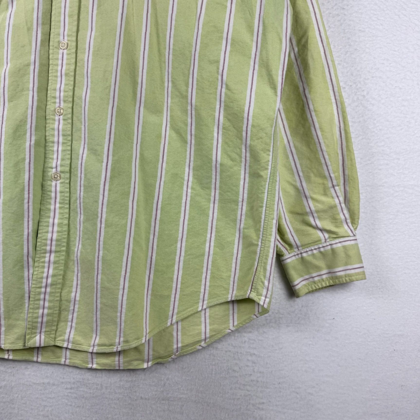 Ralph Lauren Ralph Lauren Men's Large Classic Fit Long Sleeve Button-Up Green Pink Striped Shirt Size US L / EU 52-54 / 3 - 3 Thumbnail