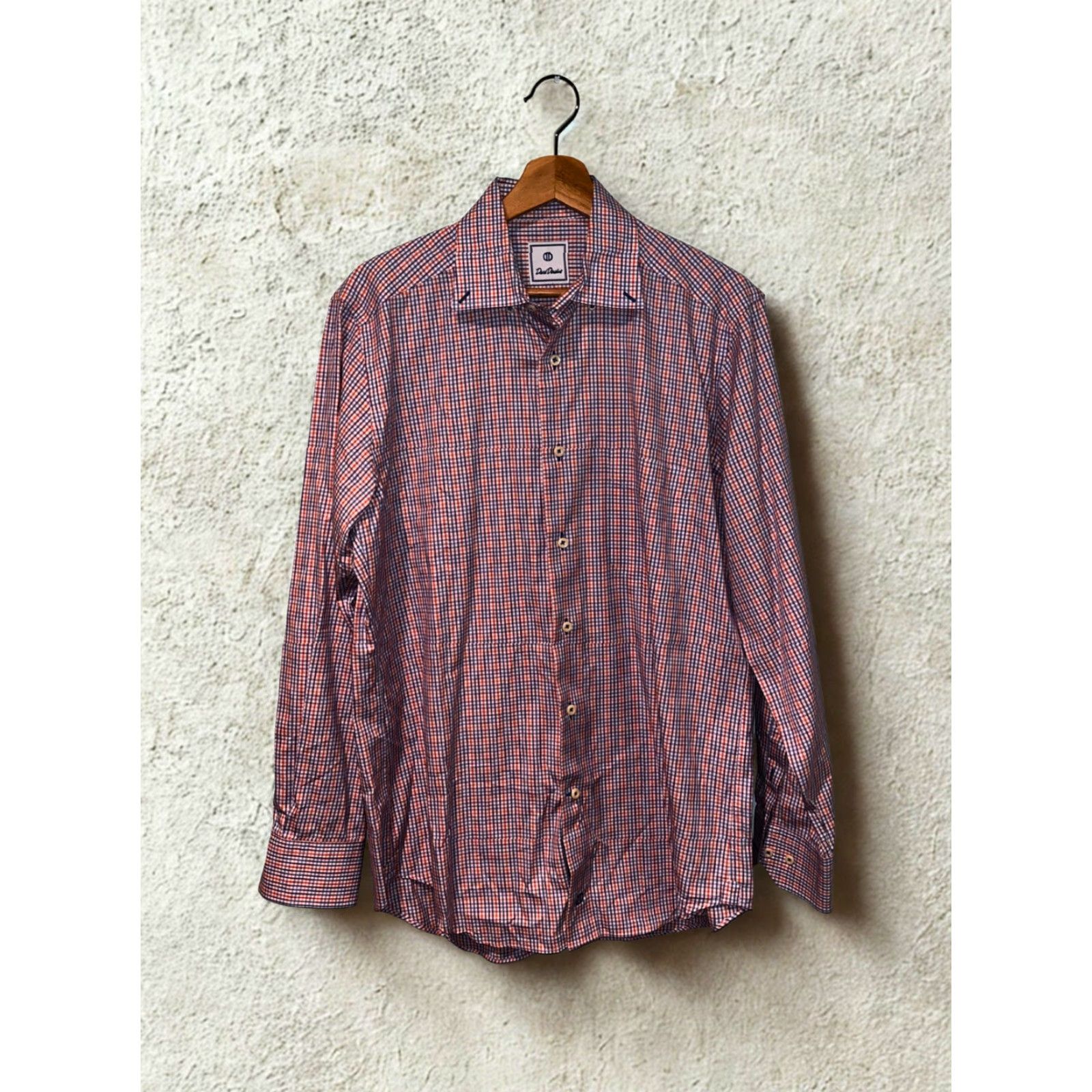 David Donahue David Donahue Toast Brushed Plaid Shirt Mens M Cotton Twill Button-Up Long Sleeve Shirt Multicolor Open Collar M Size US M / EU 48-50 / 2 - 8 Thumbnail