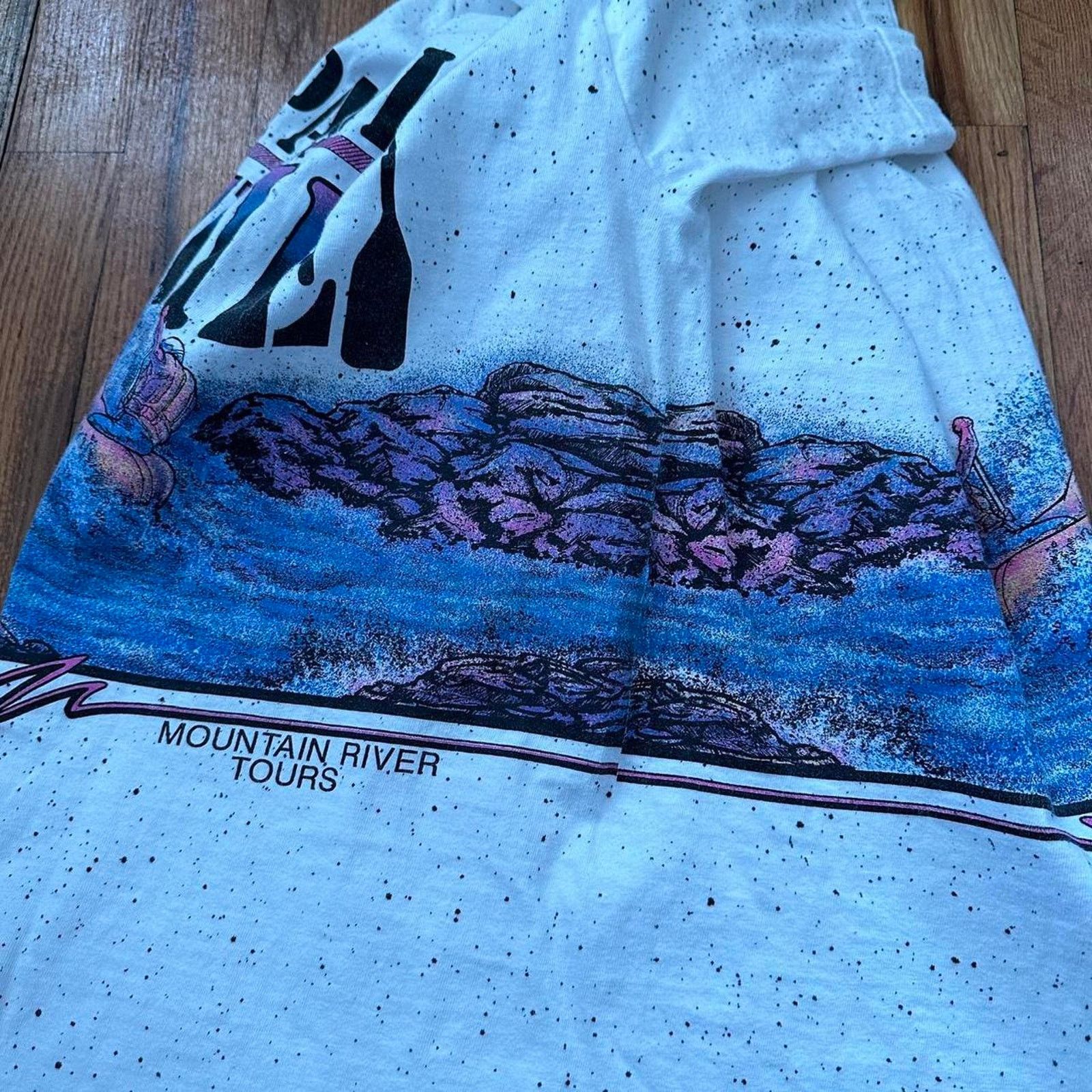 Vintage Vintage 1990 Single Stitch AOP Paddle Or Die Nature Tee M Size US M / EU 48-50 / 2 - 8 Thumbnail