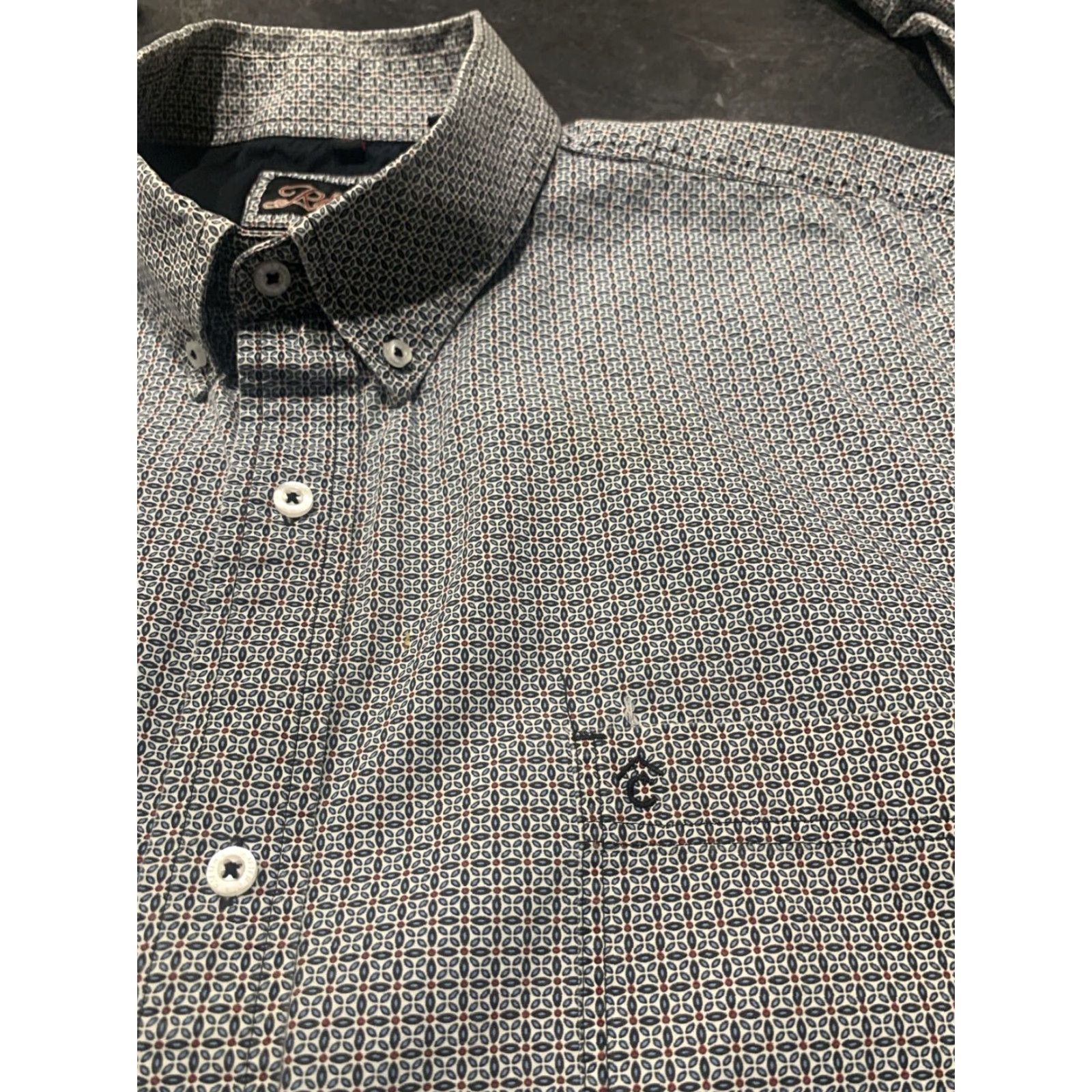 Vintage Western Cowboy Collection Men’s Button Down Shirt Long Sleeve 3X Cotton Geometric Western Logo Size US XXL / EU 58 / 5 - 4 Thumbnail