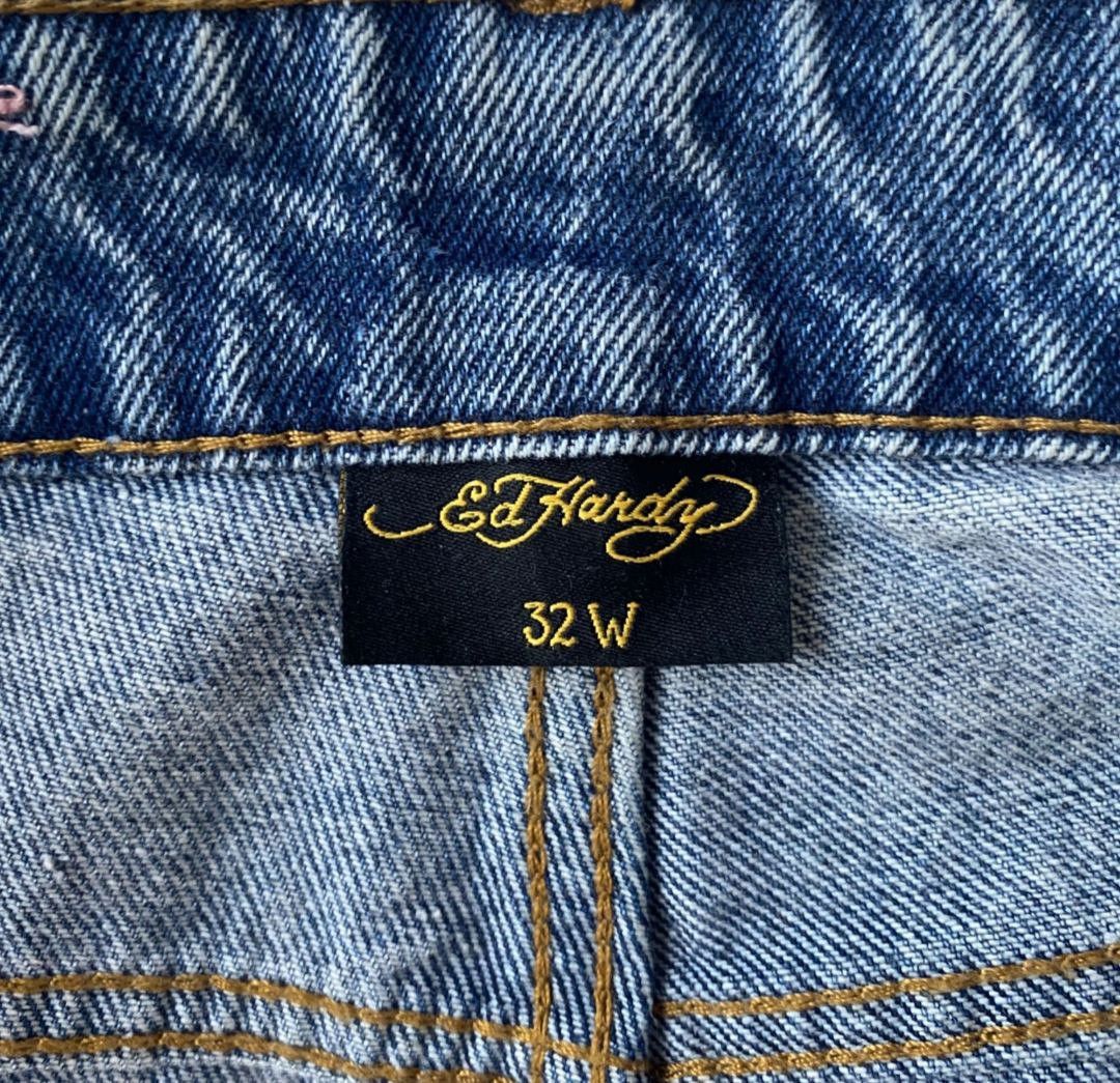 Ed Hardy Y2K Crazy Vintage Baggy Ed Hardy Big Logo Jeans Size US 32 / EU 48 - 4 Thumbnail