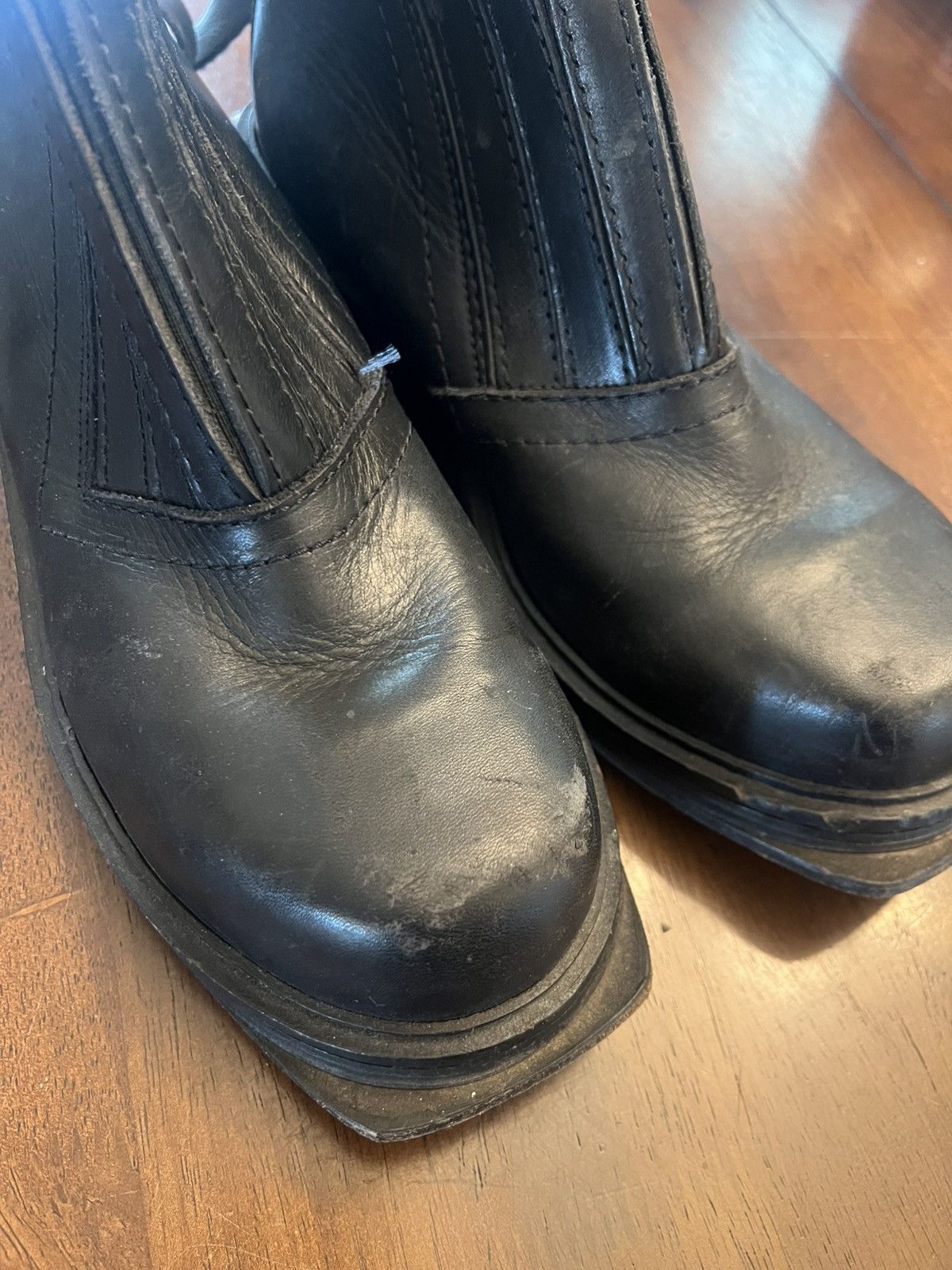 Vintage 1998 Dirk Bikkembergs Leather Metal Ring Ankle Boots Vintage Size US 8 / EU 41 - 8 Thumbnail