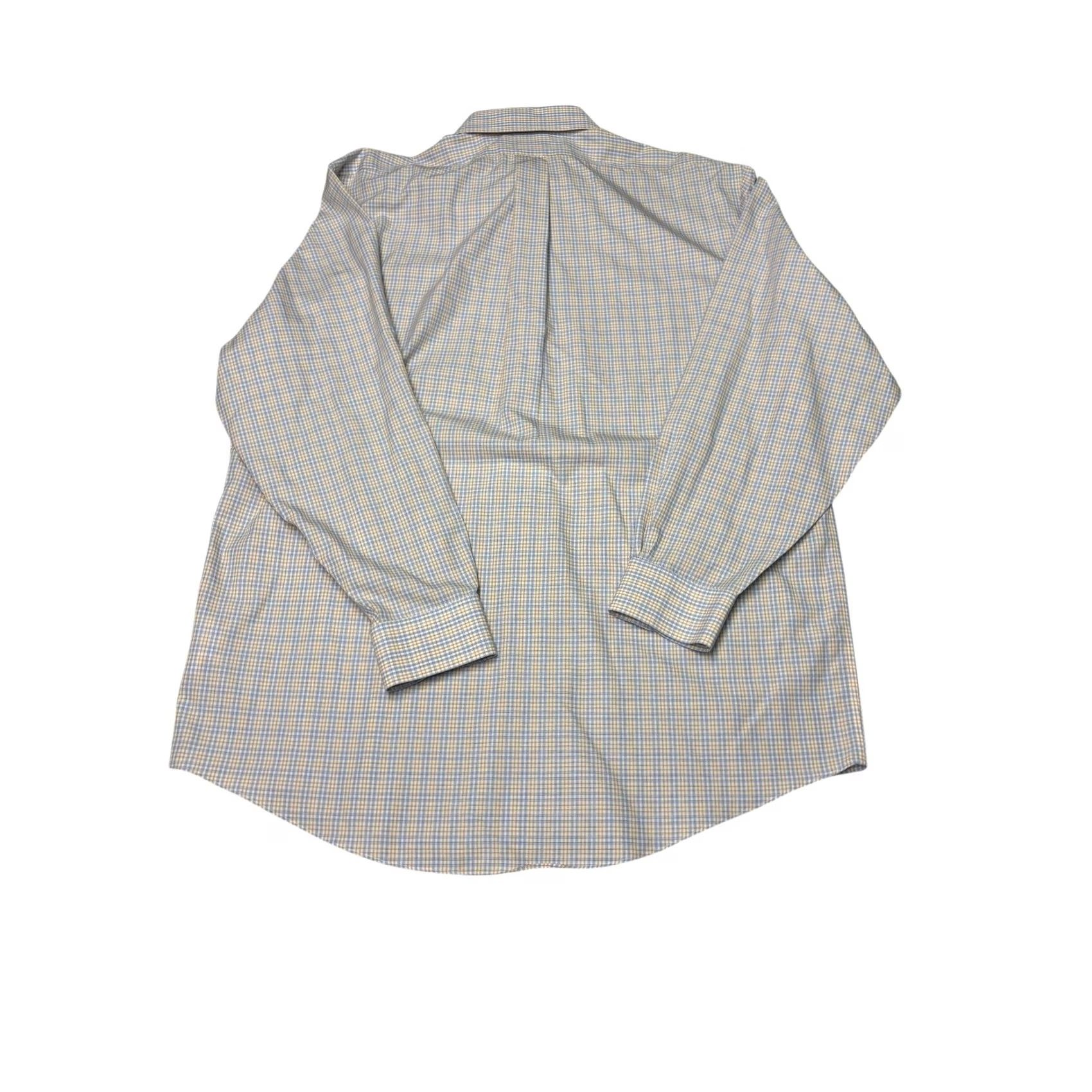 Brooks Brothers Brooks Brothers Madison Dress Shirt Mens 16.5 Blue Yellow Supima Cotton Check Size 46R - 5 Thumbnail