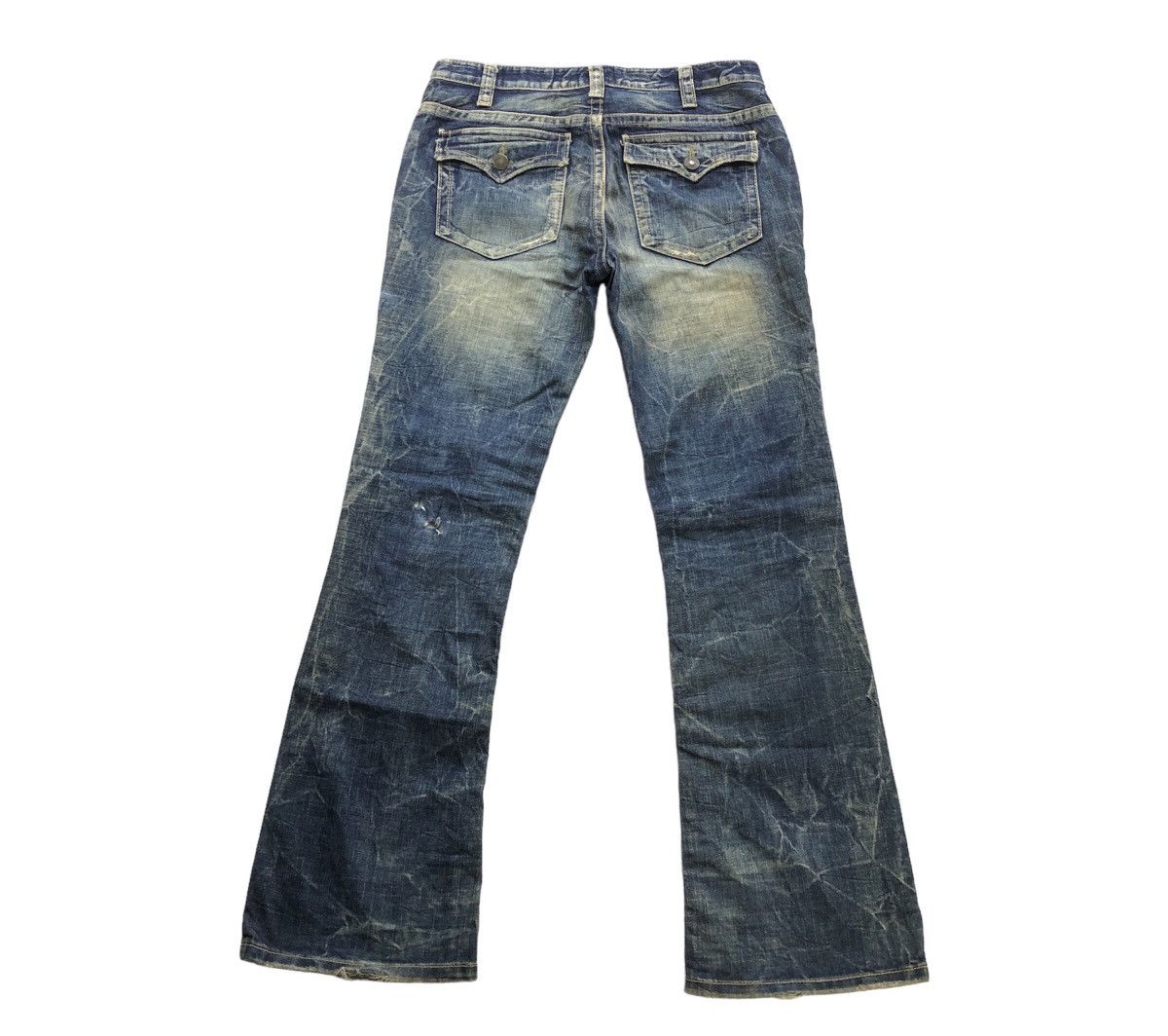 20471120 × Hysteric Glamour × Japanese Brand O PinBall Flare Distressed Denim Pant Size US 32 / EU 48 - 2 Thumbnail