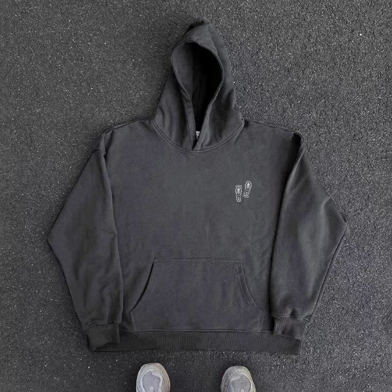 Japanese Brand Hip Hop Footprint Creative Simple Hooded Sweatshirt Size US L / EU 52-54 / 3 - 2 Thumbnail