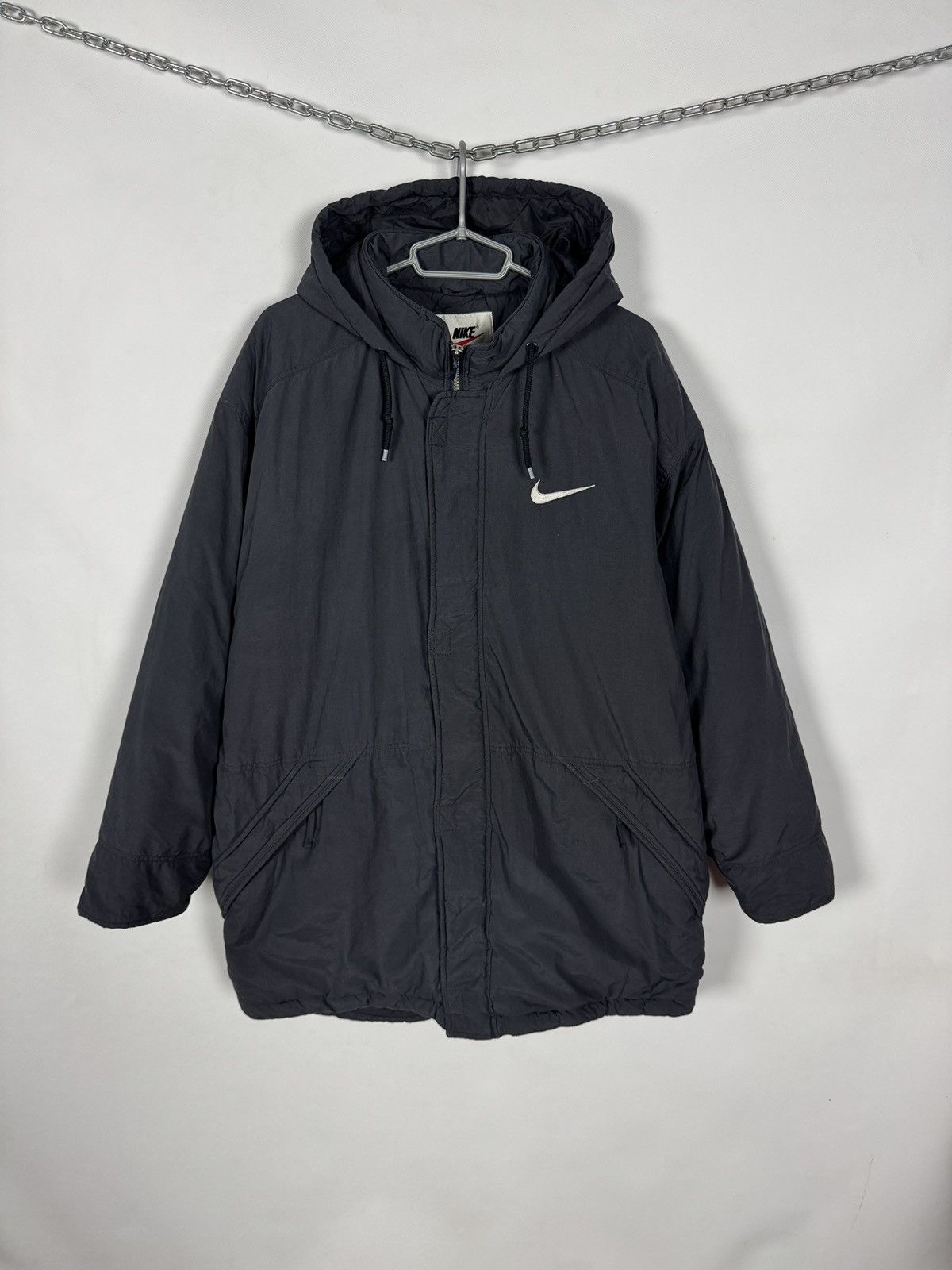 Nike Vintage 90s Nike Down Nylon Jacket Parka Swoosh Logo Size L Size US L / EU 52-54 / 3 - 1 Thumbnail
