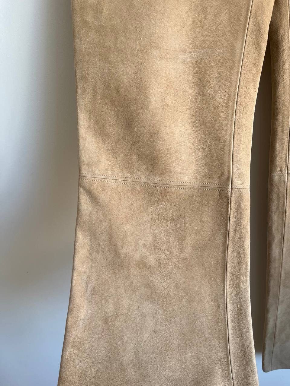 Vintage Vintage Beige Real Leather Biker Pants Size 30" / US 8 / IT 44 - 3 Thumbnail