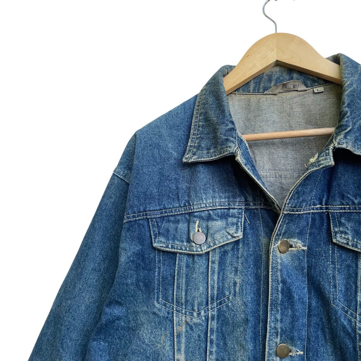 Japanese Brand × Vintage 💥Vintage 90s Shootle Denim Trucker Jacket Size US L / EU 52-54 / 3 - 3 Thumbnail
