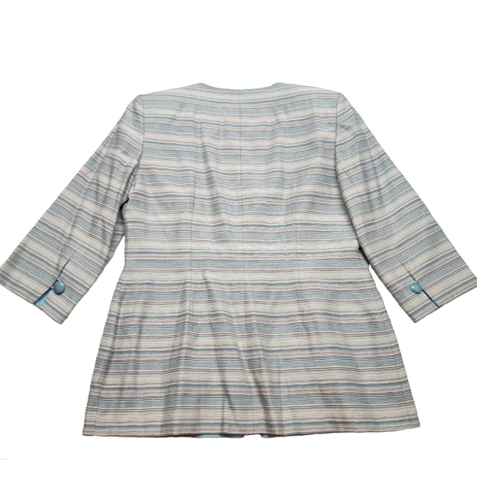 Vintage Sag Harbor Blue Striped Single Button Suit Jacket Size 12 Womens Size XL / US 12-14 / IT 48-50 - 3 Thumbnail