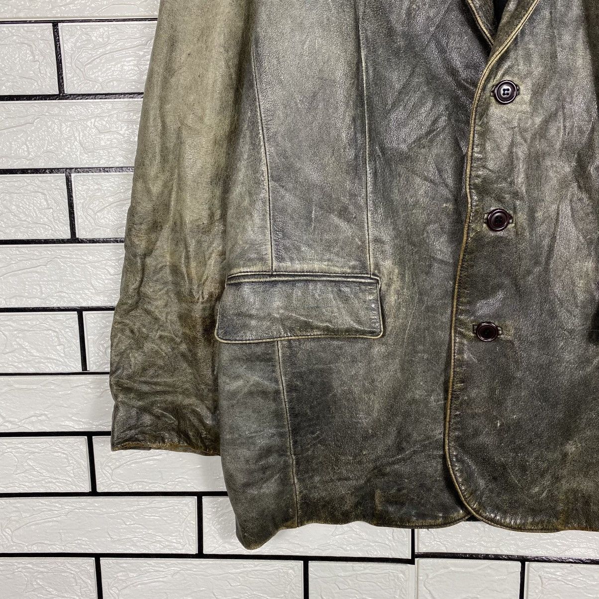 Japanese Brand 📌Vintage Genuine Leather Jacket Proud Label Issey Miyake Size US L / EU 52-54 / 3 - 5 Thumbnail