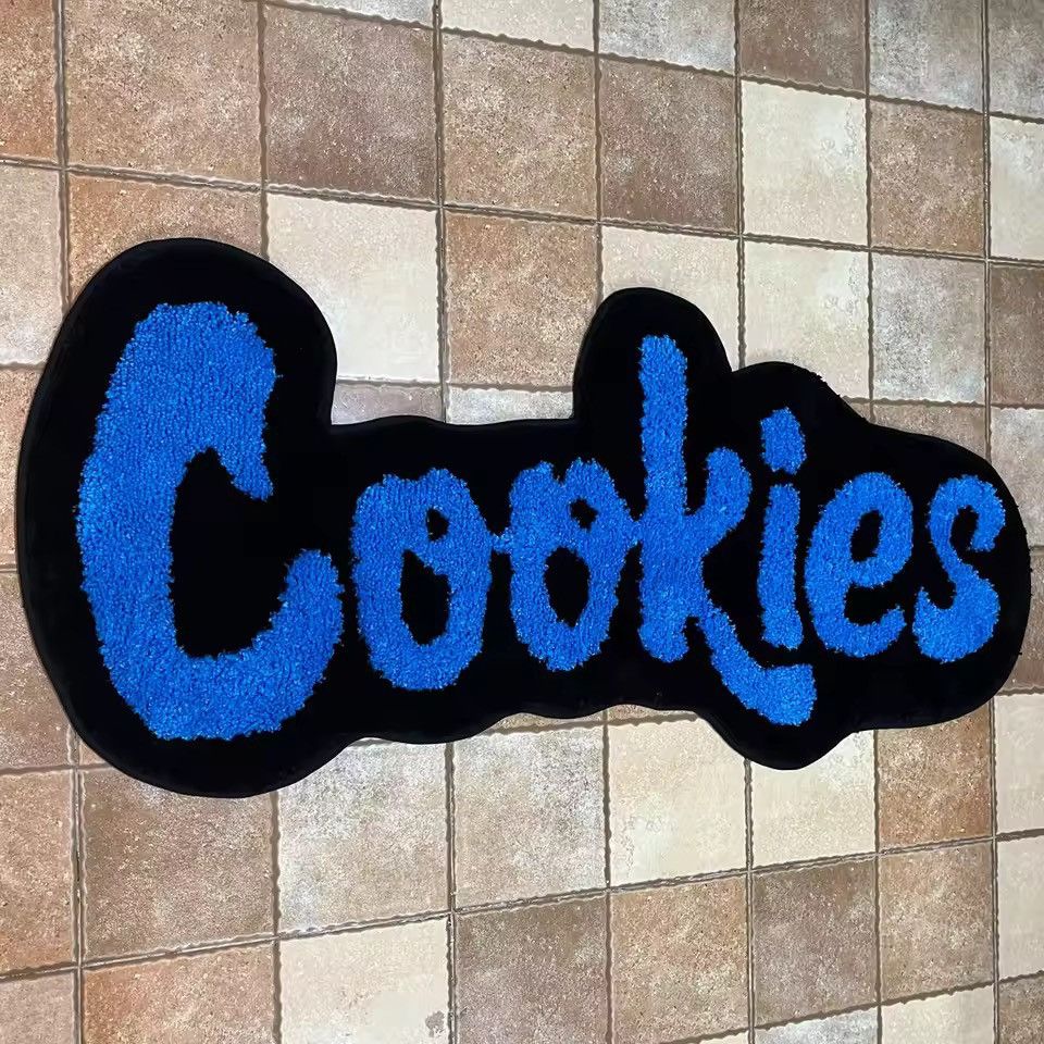Japanese Brand Cookies Floor Rug - Blue/White - Hypebeast Room Decor Size ONE SIZE - 4 Thumbnail