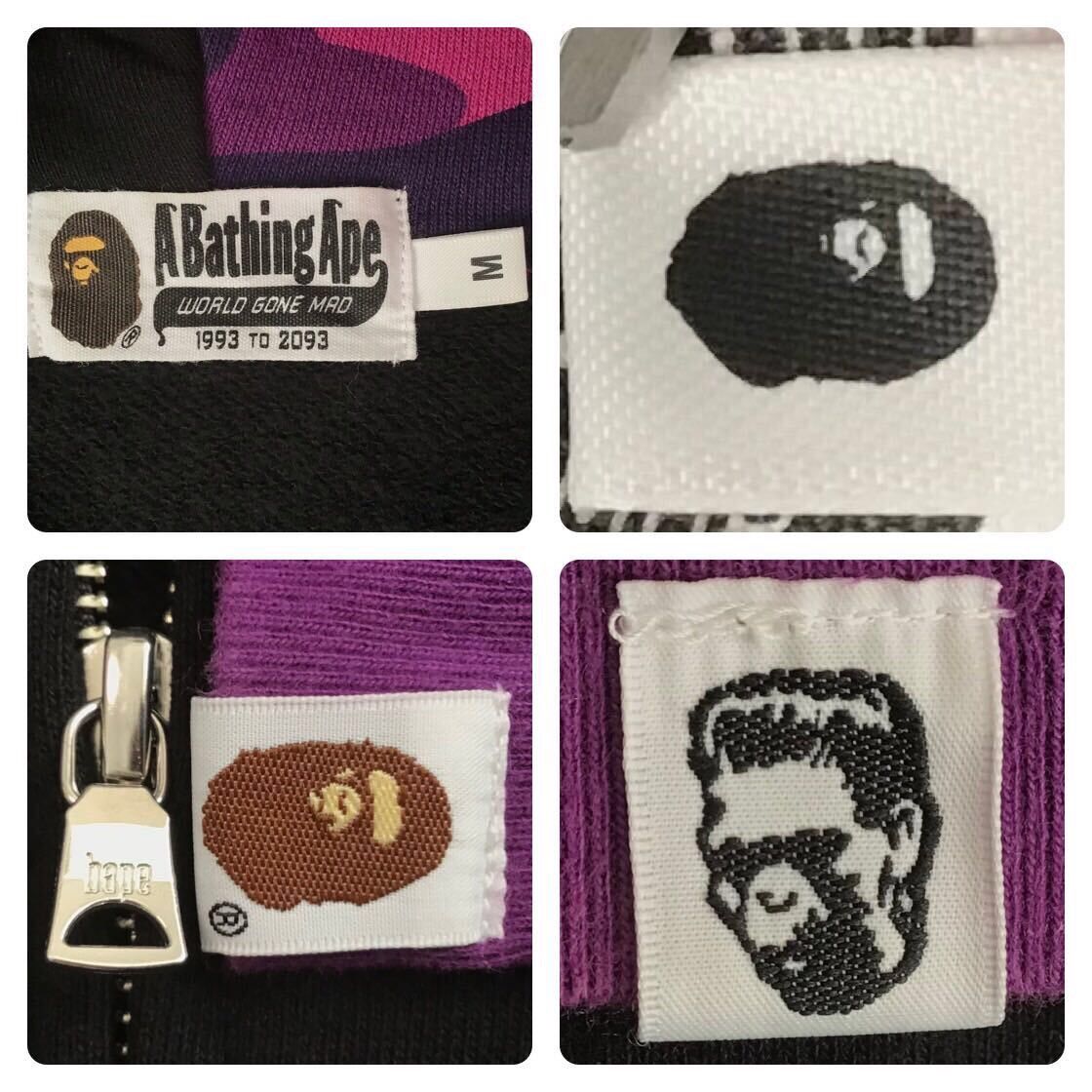 Bape BAPE Black x purple camo shark full zip hoodie a bathing ape Size US M / EU 48-50 / 2 - 7 Thumbnail