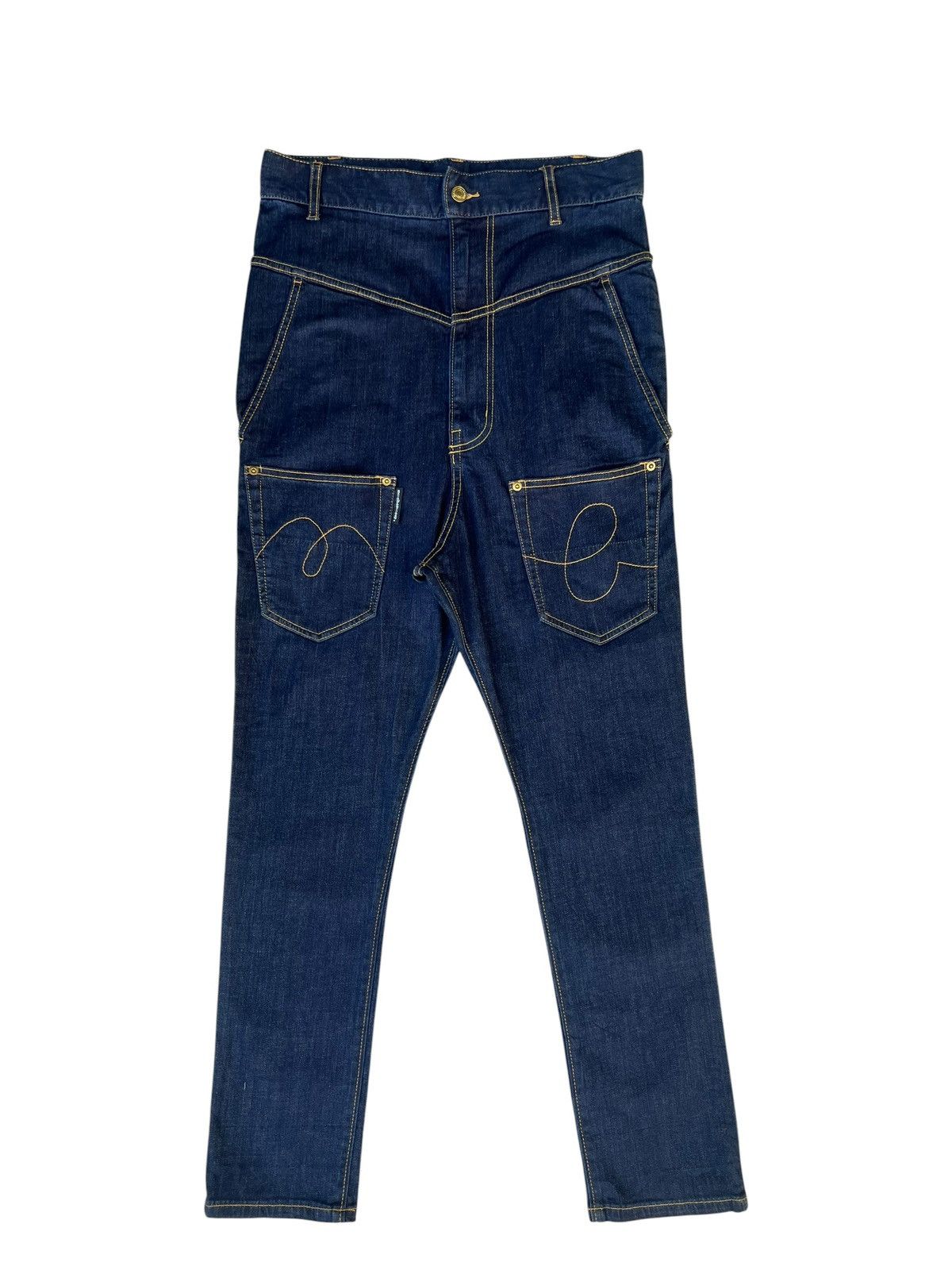 Issey Miyake Mercibeaucoup Stretchable Denim Drop Crotch Jeans Size US 31 - 1 Thumbnail