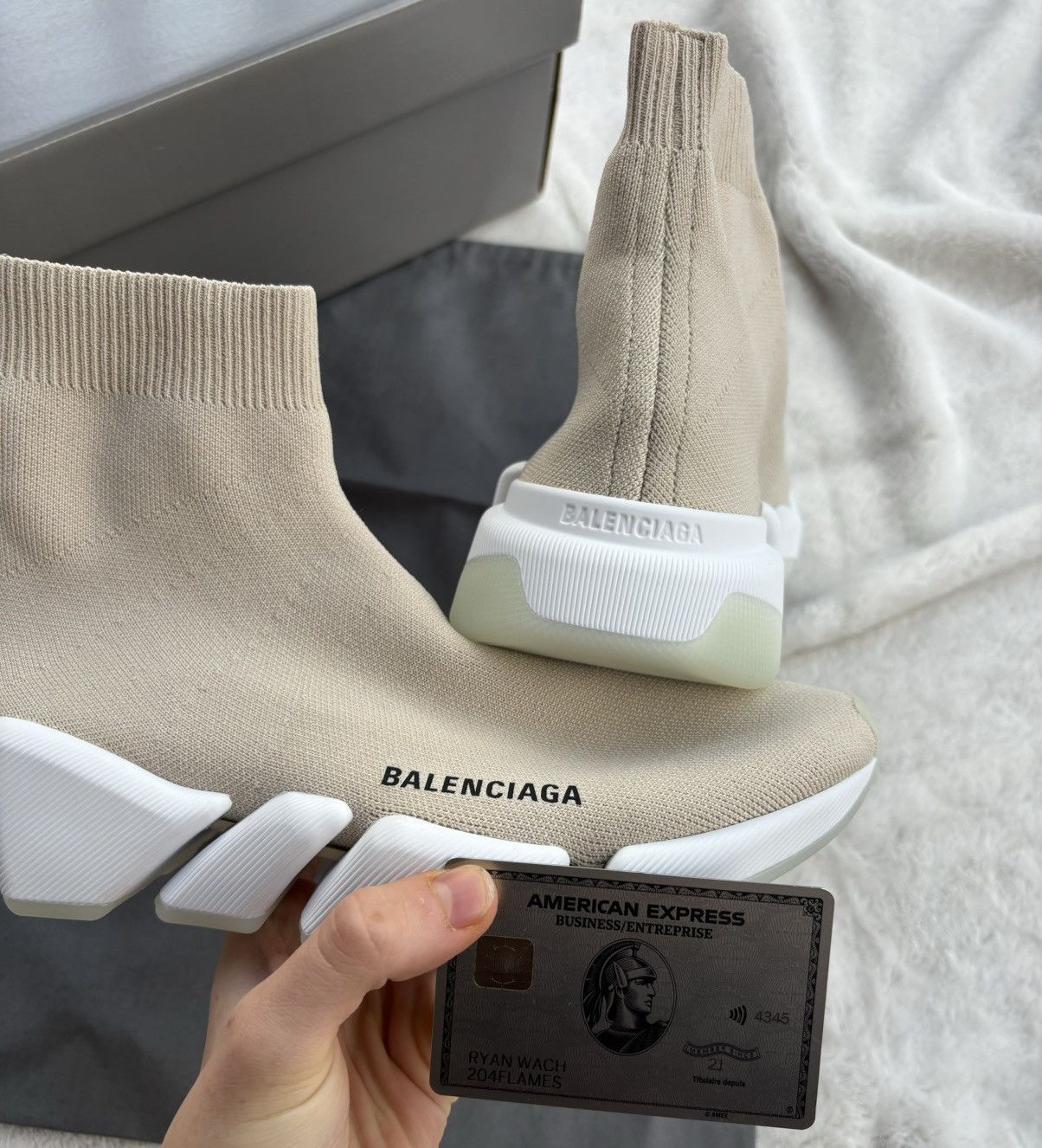 Balenciaga Balenciaga Beige/White/Black Speed Runners Size US 10 / IT 40 - 2 Thumbnail