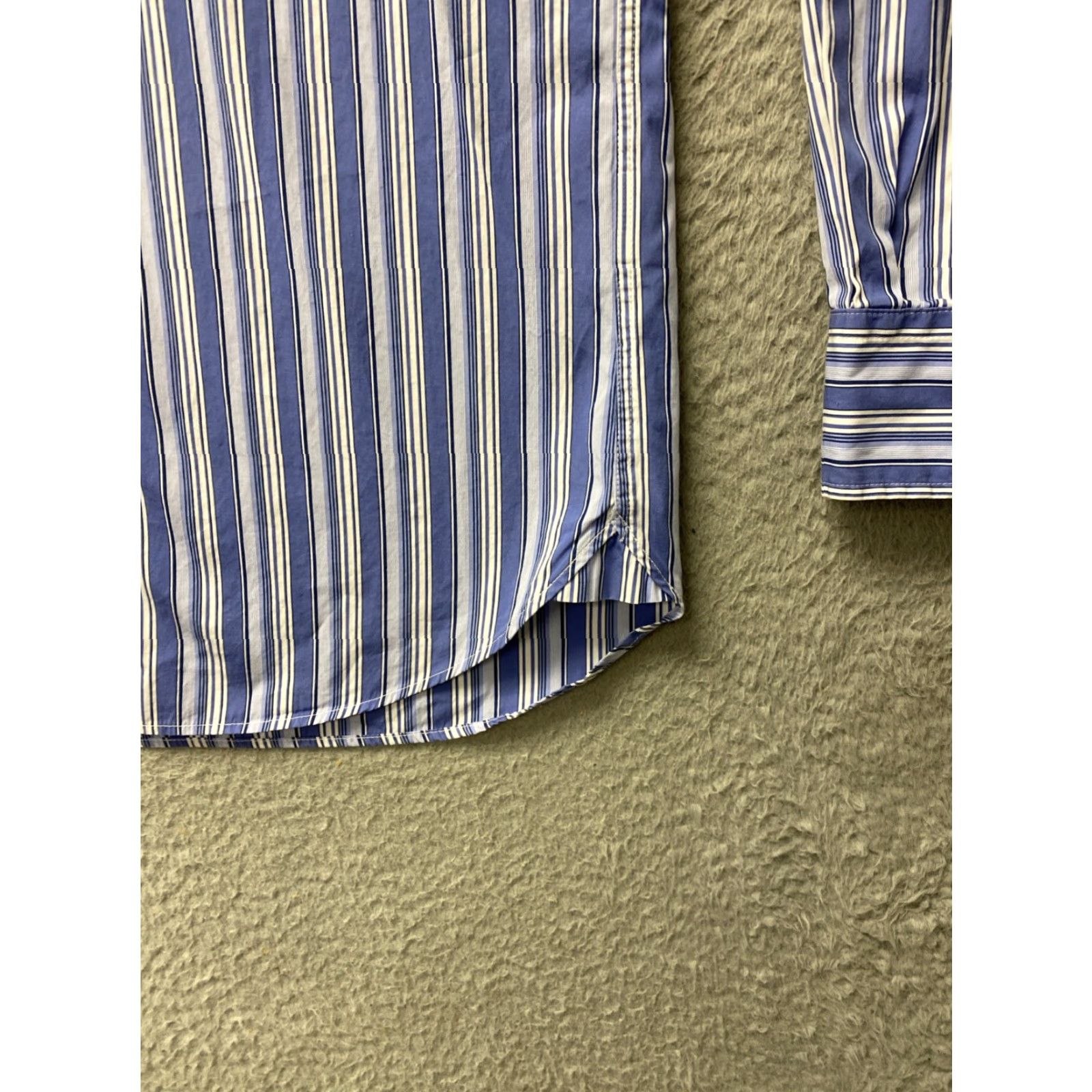 Faconnable VINTAGE Faconnable Button Shirt Men’s M Blue White Striped Long Sleeve Casual /162-7 Size US M / EU 48-50 / 2 - 5 Thumbnail
