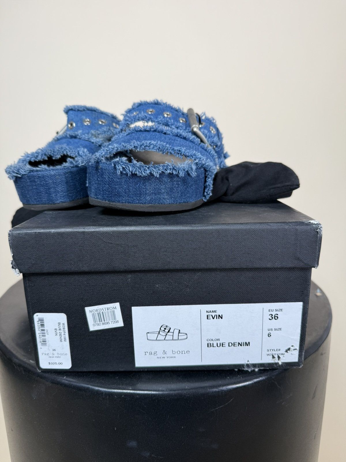 Rag & Bone Women’s Rag & Bone Evin Denim Platform Slides SZ 6 Size US 6 / IT 36 - 8 Thumbnail