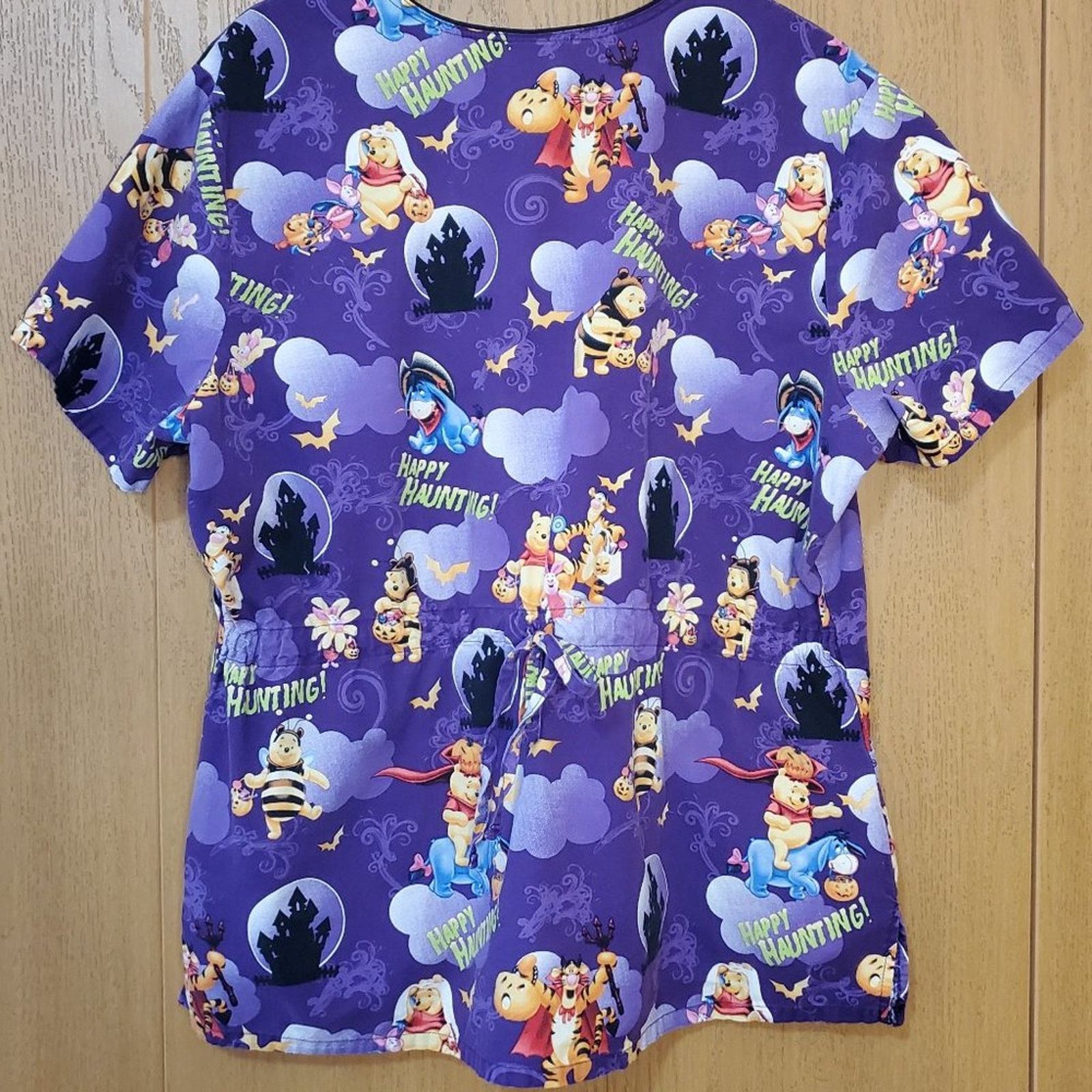 Disney Disney Winnie the Pooh Halloween Scrubs Top - Purple, V-Neck Size L / US 10 / IT 46 - 8 Thumbnail