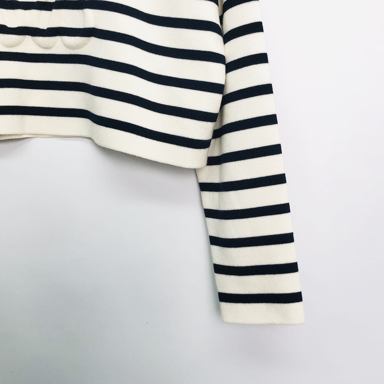 Loewe LOEWE Off-white Striped Loose Long Sleeve Sweater K26WX Size S / US 4 / IT 40 - 4 Thumbnail