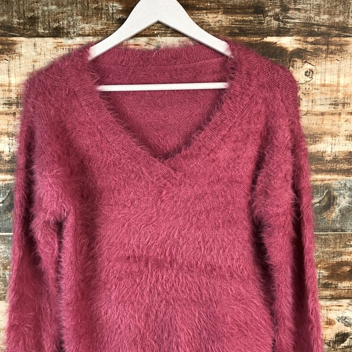 Vintage DLL Japanese Brand Pink Mohair fur shaggy Knitwear #C078 Size S / US 4 / IT 40 - 5 Thumbnail