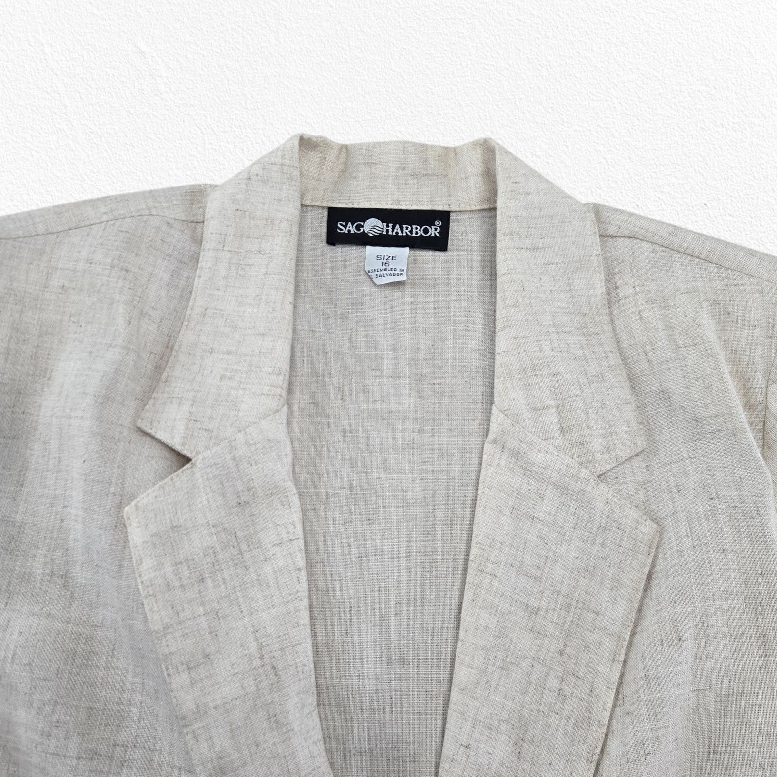 Vintage 90s Sag Harbor Beige Linen Blend Blazer Size 16 Size XXL / US 16-18 / IT 52-54 - 4 Thumbnail