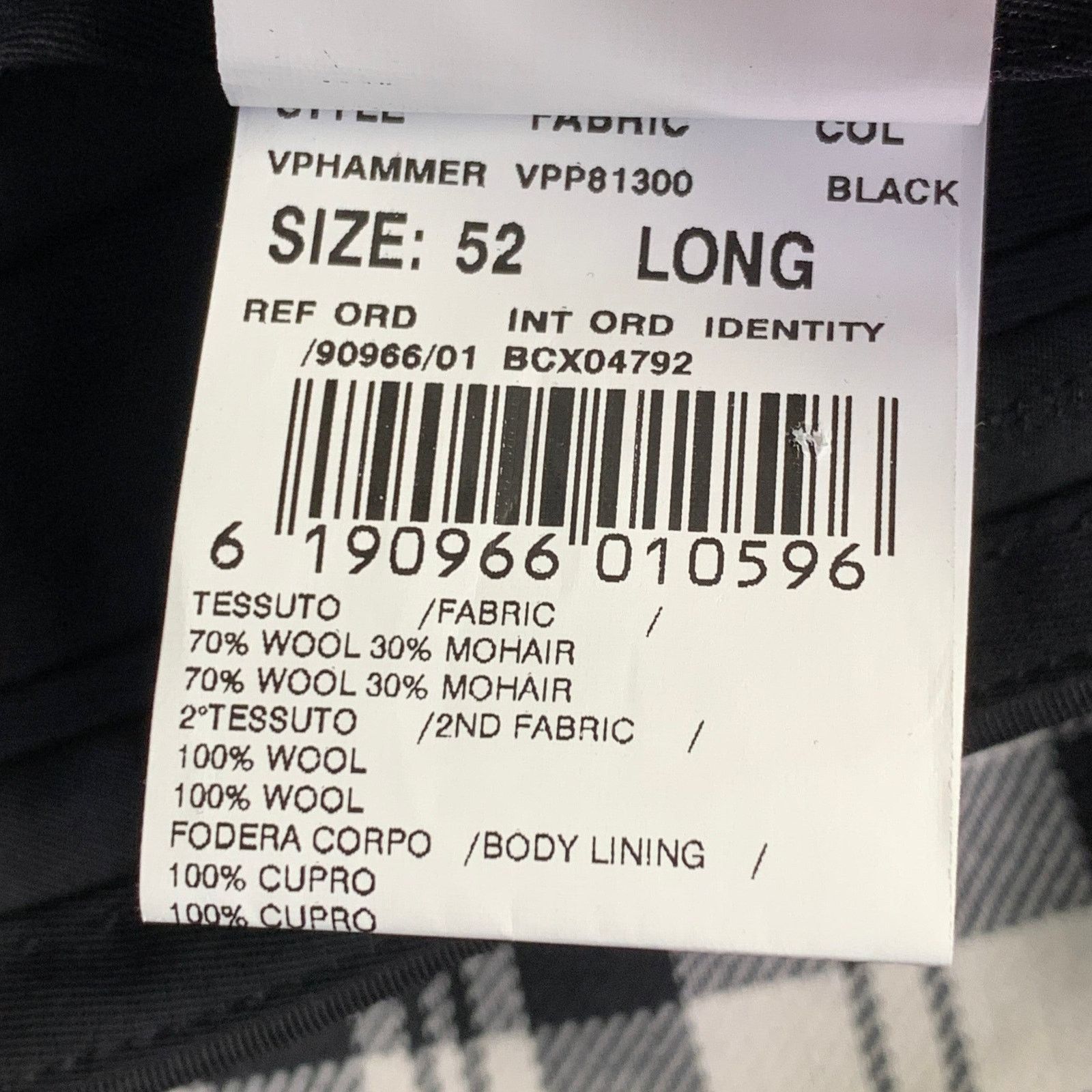 Burberry Black White Plaid Wool Mohair Side Tabs Tapered Dress Pants Size US 36 / EU 52 - 8 Thumbnail