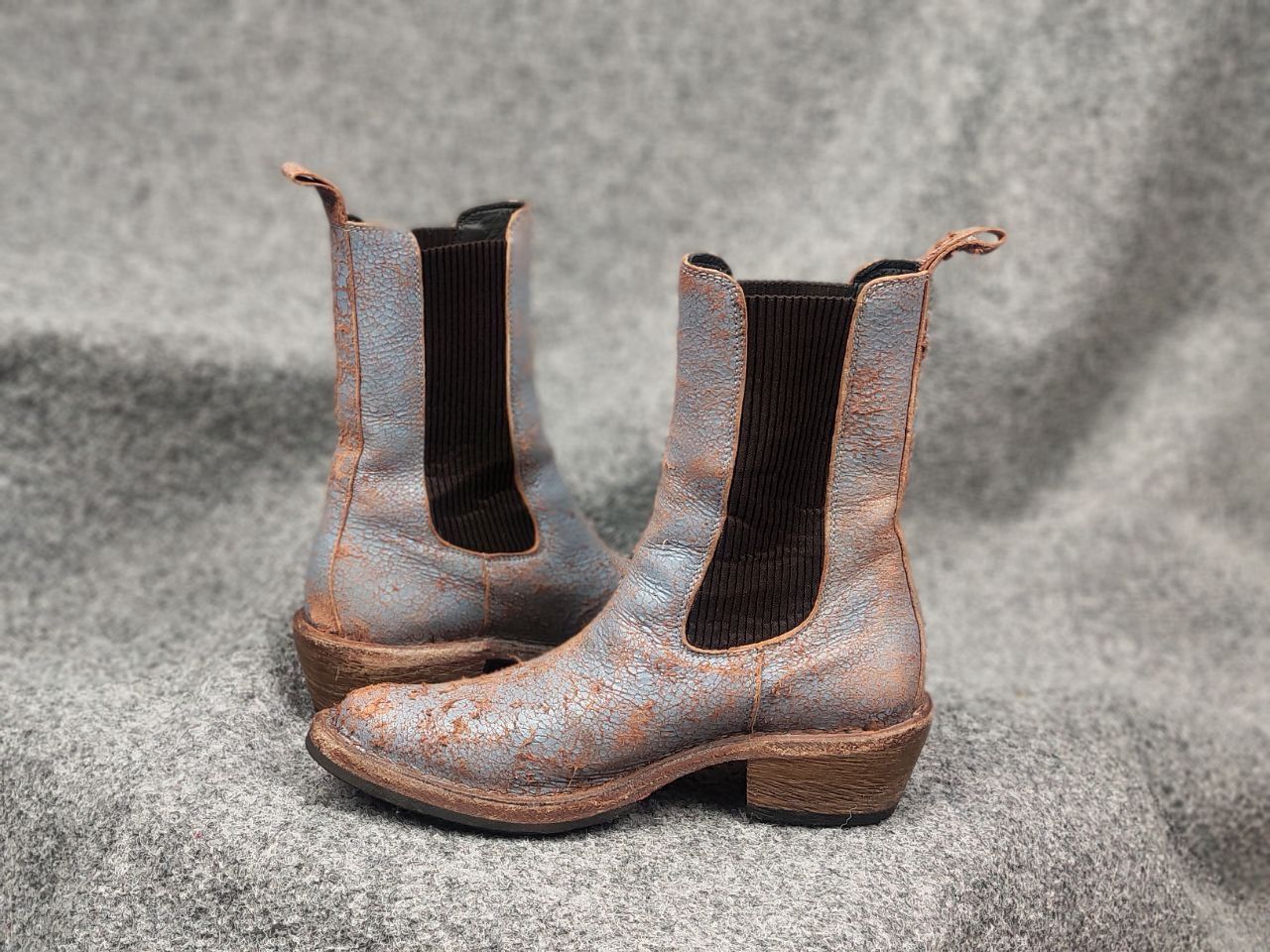 MoMA Moma Italy Design crackle aged western leather pull on boots Size US 5 / IT 35 - 11 Thumbnail
