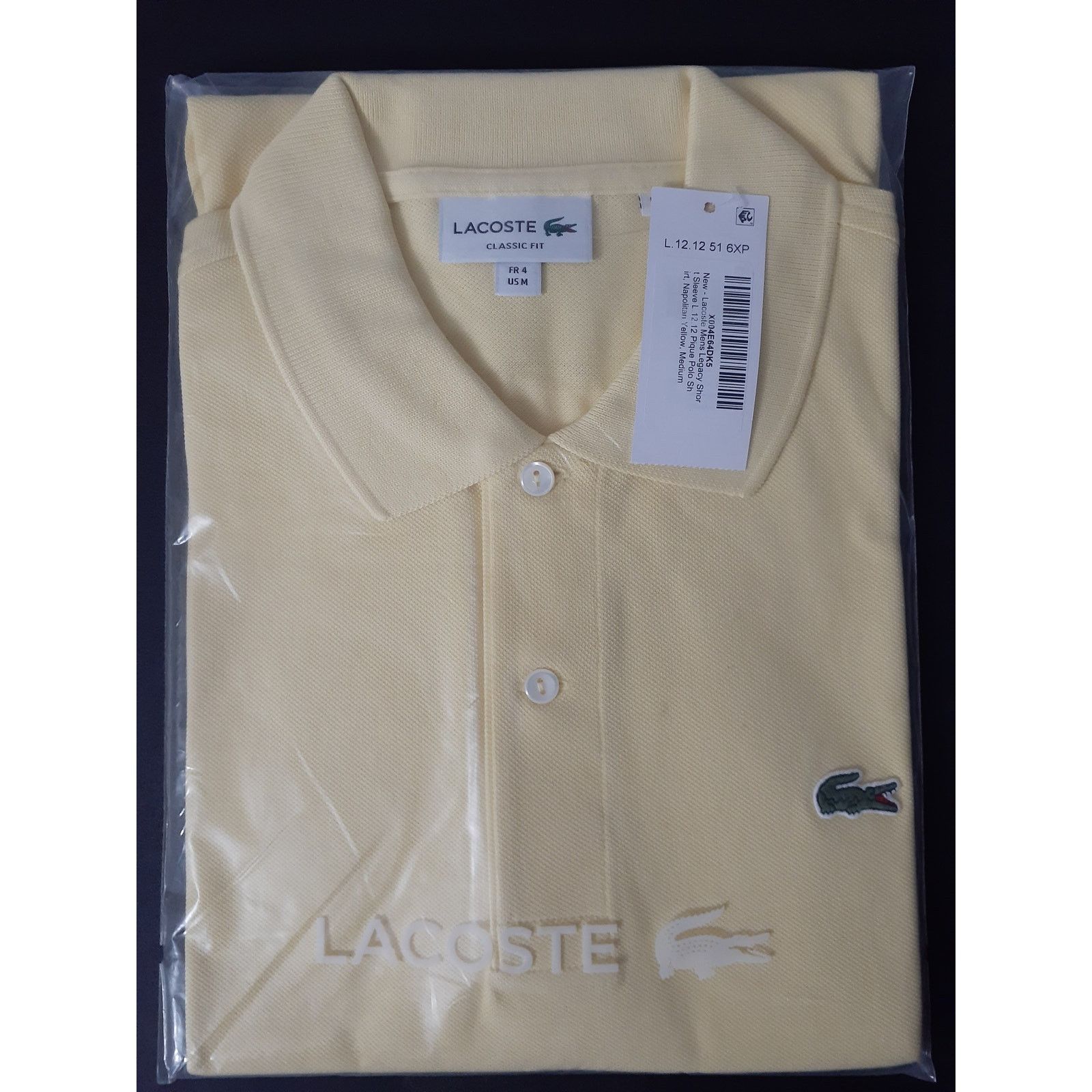 Lacoste Lacoste Mens Legacy Short L.12.12 Pique Polo Yellow XS Size US XS / EU 42 / 0 - 2 Thumbnail