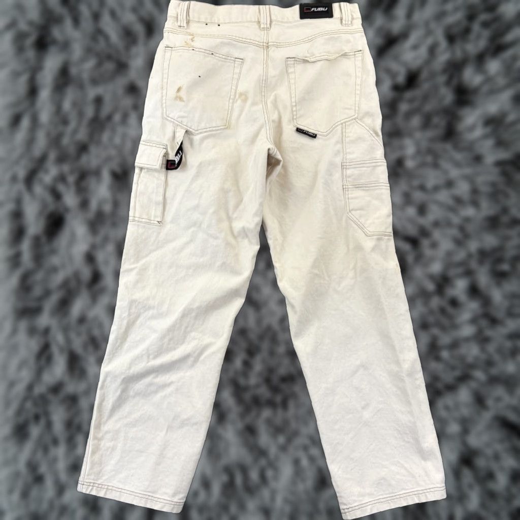 Fubu VINTAGE FUBU Jeans Mens 36x34 White Denim Carpenter Baggy Hip Hop 90s Loose Shirt Jeans Mens 90s Hip Hop White Denim Baggy Wide-Leg Relaxed 90s FUBU Size US 36 / EU 52 - 1 Thumbnail