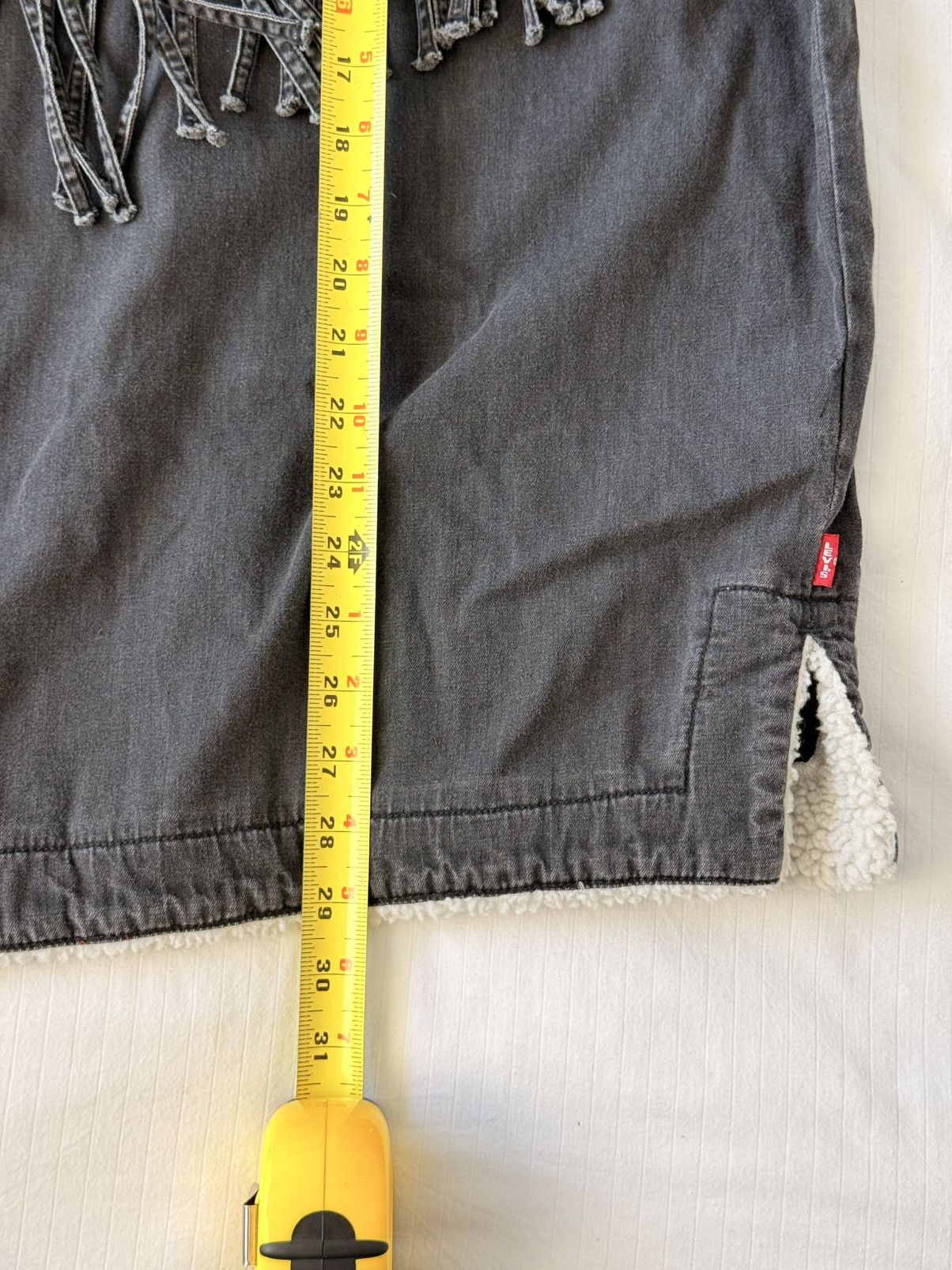 DENIM TEARS × Levi's New Motorcycle/Western Black Faded Denim Sherpa Pullover Size US XL / EU 56 / 4 - 22 Thumbnail