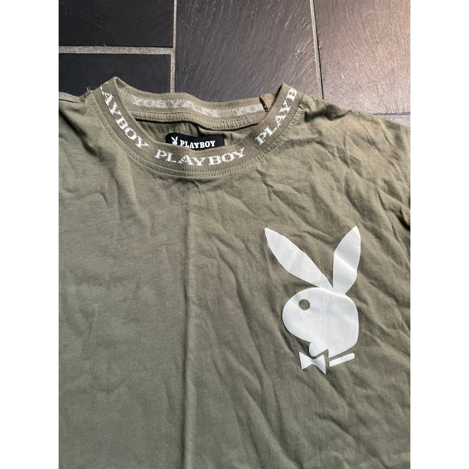 Playboy Playboy Khaki Green Tshirt Small Size US S / EU 44-46 / 1 - 2 Thumbnail