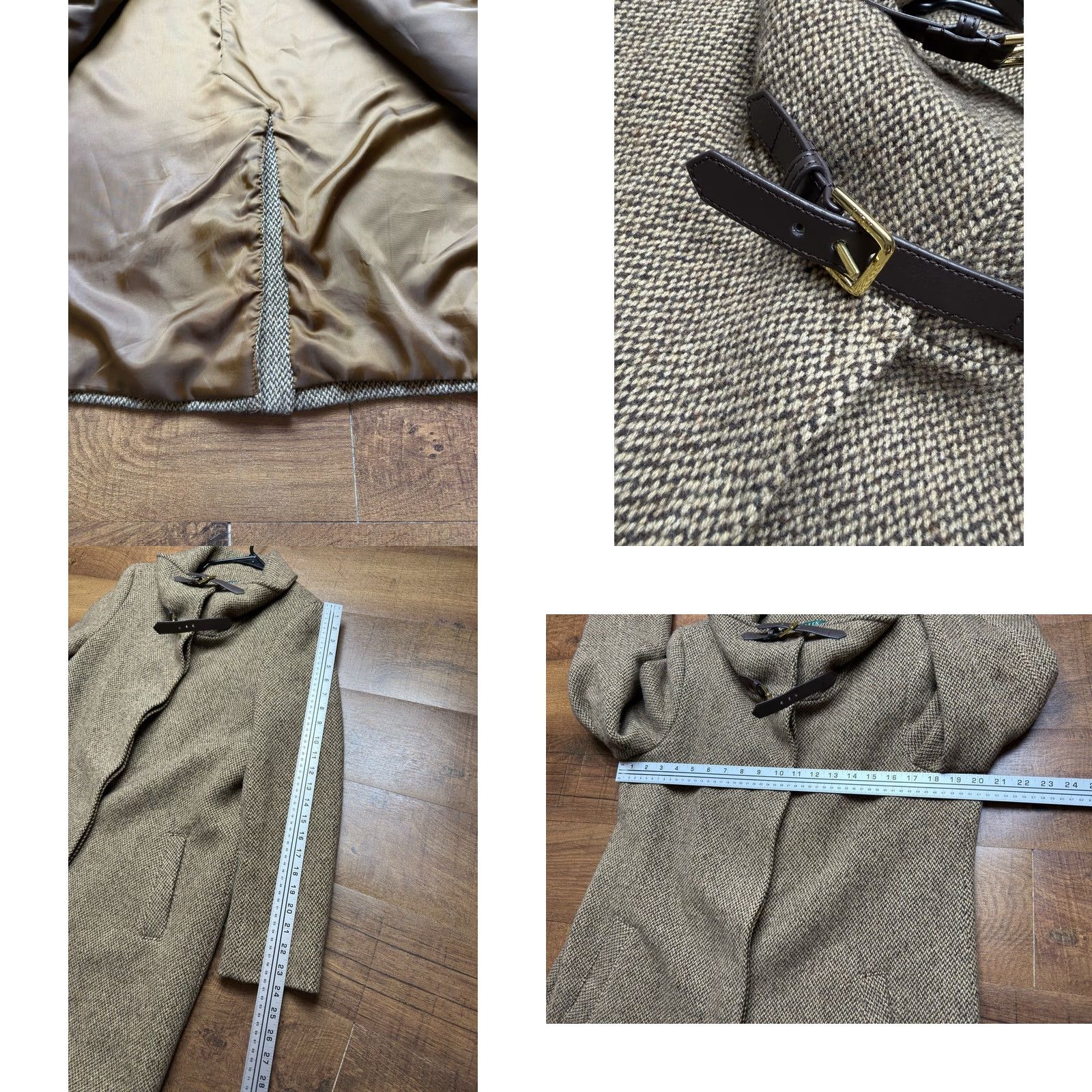 Ralph Lauren Lauren Ralph Lauren Women’s Tweed Wool Brown Coat High Neck Buckle Jacket Sz 14 Size XL / US 12-14 / IT 48-50 - 9 Thumbnail