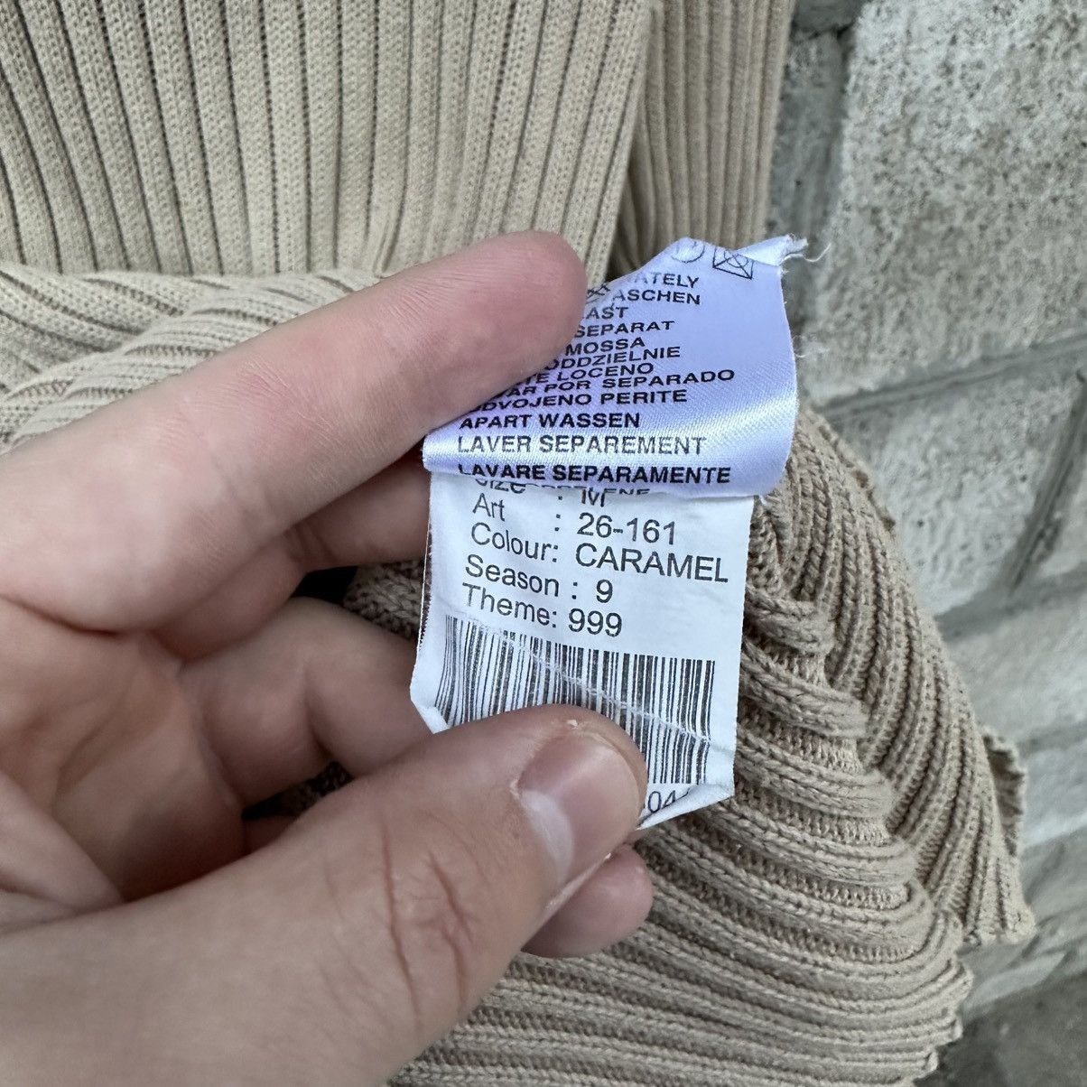 POST ARCHIVE FACTION (PAF) Vintage Knit Sweater Smog Real Denim Beige Size M Grunge Size US M / EU 48-50 / 2 - 8 Thumbnail