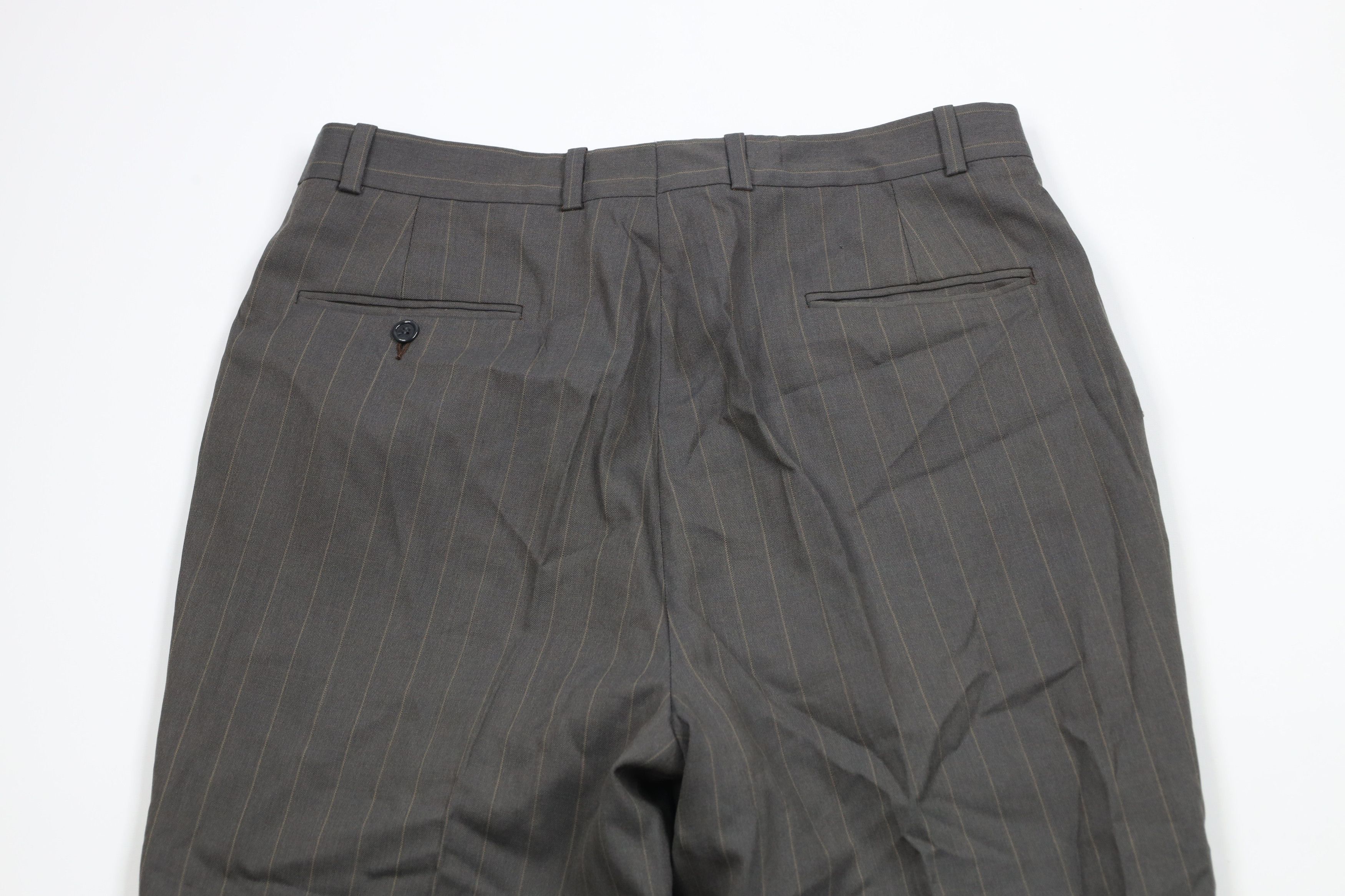 Vintage Vintage 90s Streetwear Wool Striped Wide Leg Chino Pants Size US 33 - 10 Thumbnail